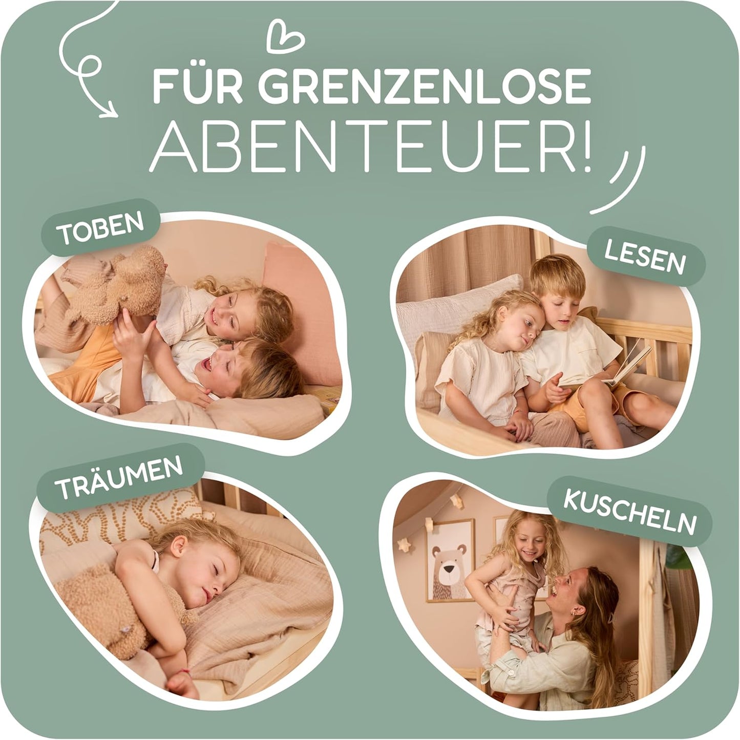 Betthimmel aus Bio-Baumwolle, Eukalyptus H320 x B135 cm (1er Pack)