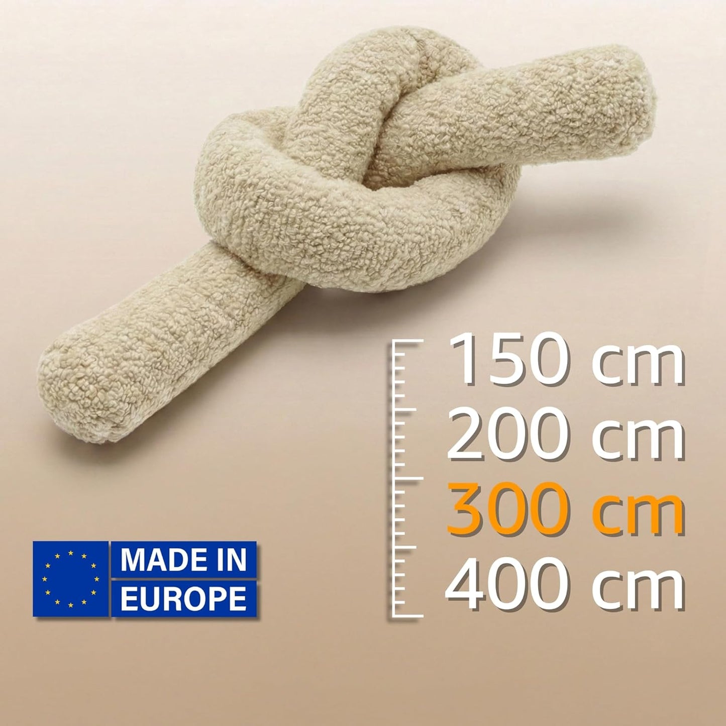 Baby Seitenschläferkissen 300 cm Bouclé, Cremefarben 300 cm
