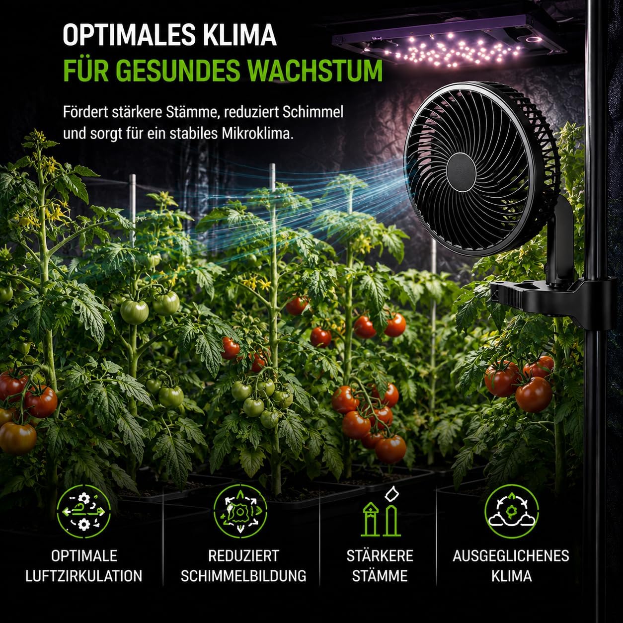 Oszillierender Ventilator für Growboxen