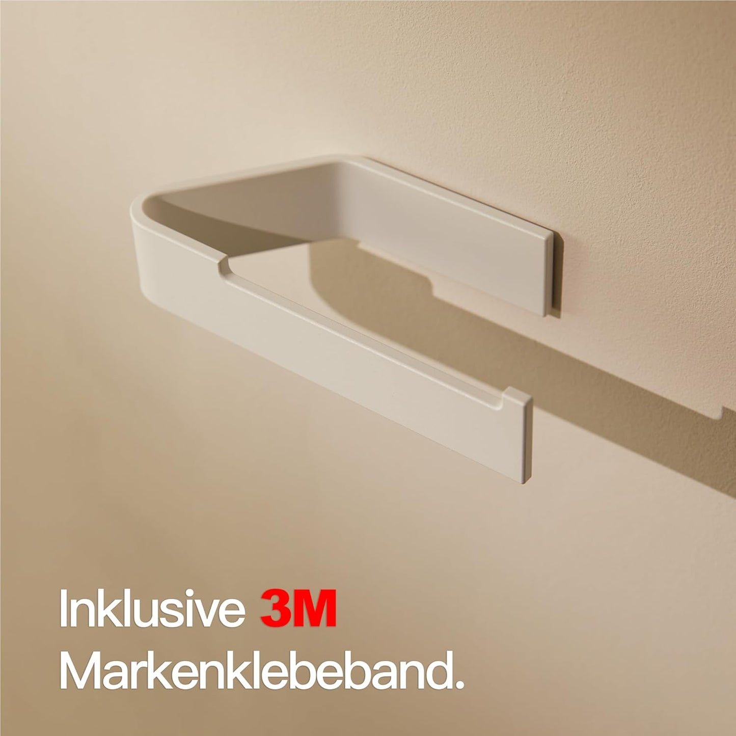 Selbstklebender Toilettenpapierhalter ohne Bohren, Ohne Ablage Matt Weiss