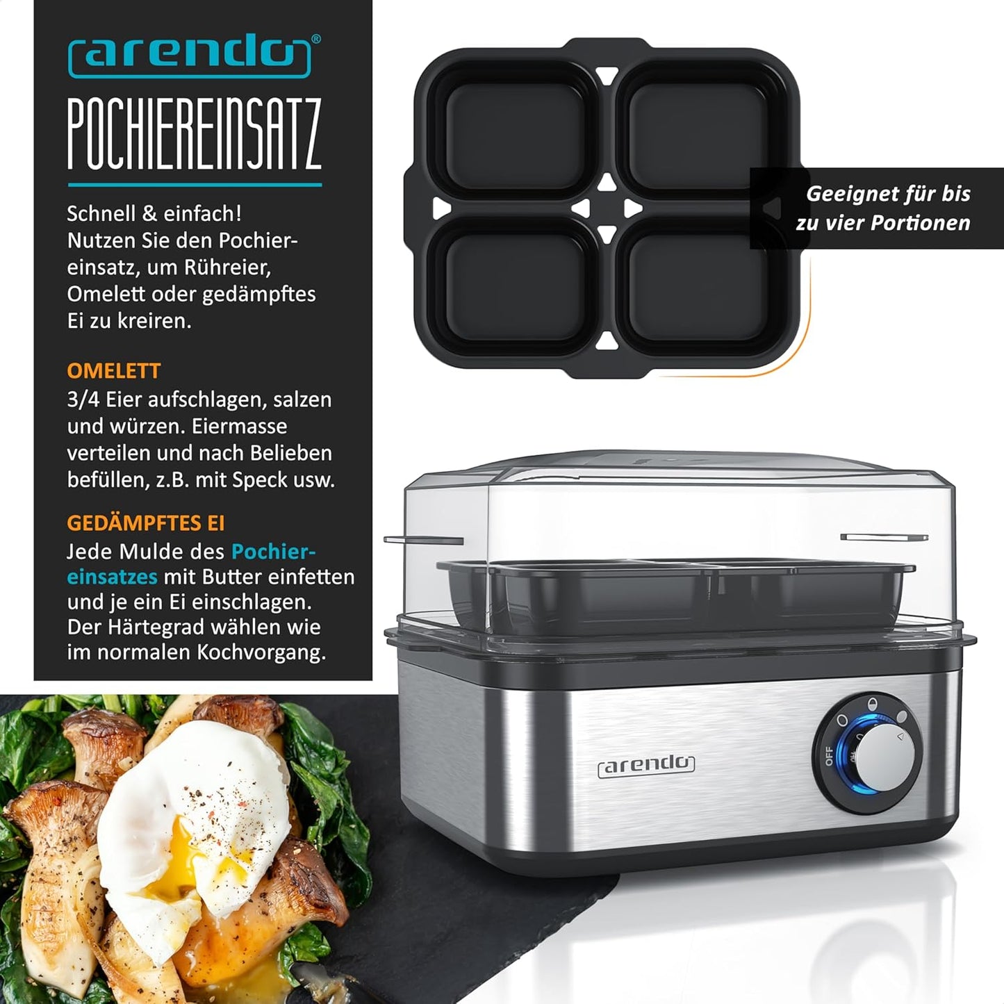 Eierkocher Eight Cook, Silber