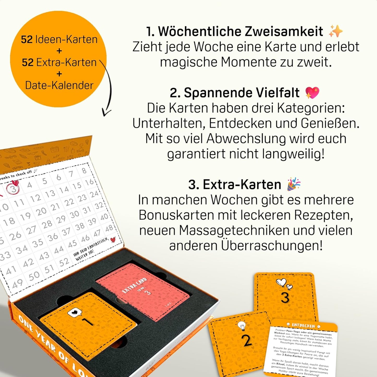 Date-Ideen Karten-Set für Paare, One Year of Love