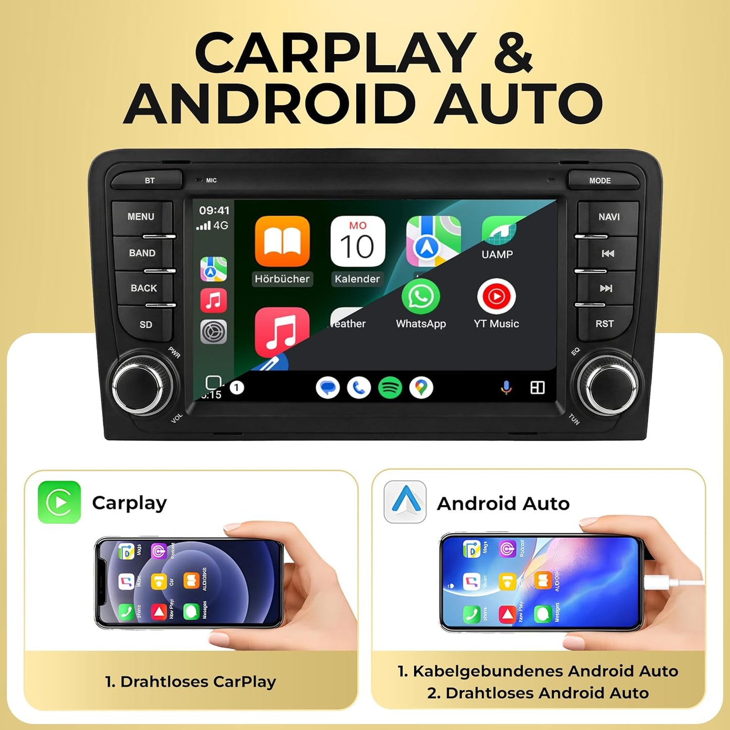 AA37-L3 Android 14 Autoradio mit Navigation für Audi A3 und RS3, AA37-L3