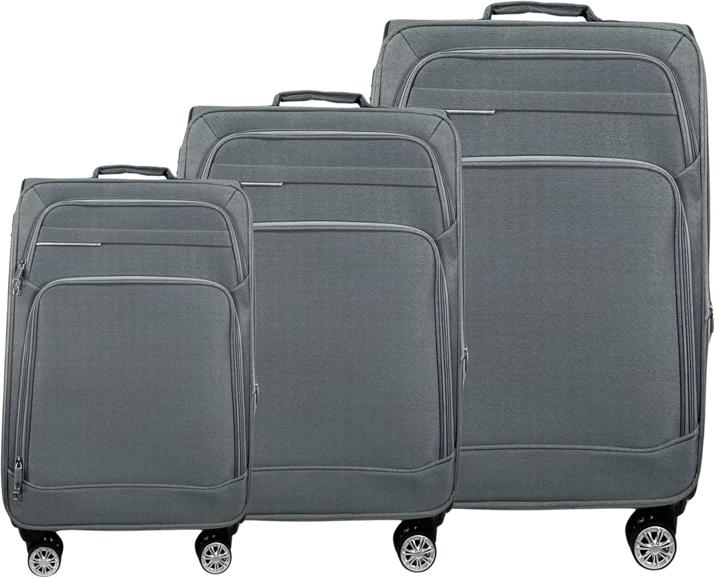 3-teiliges Reisekoffer-Set, 3er Set Grau