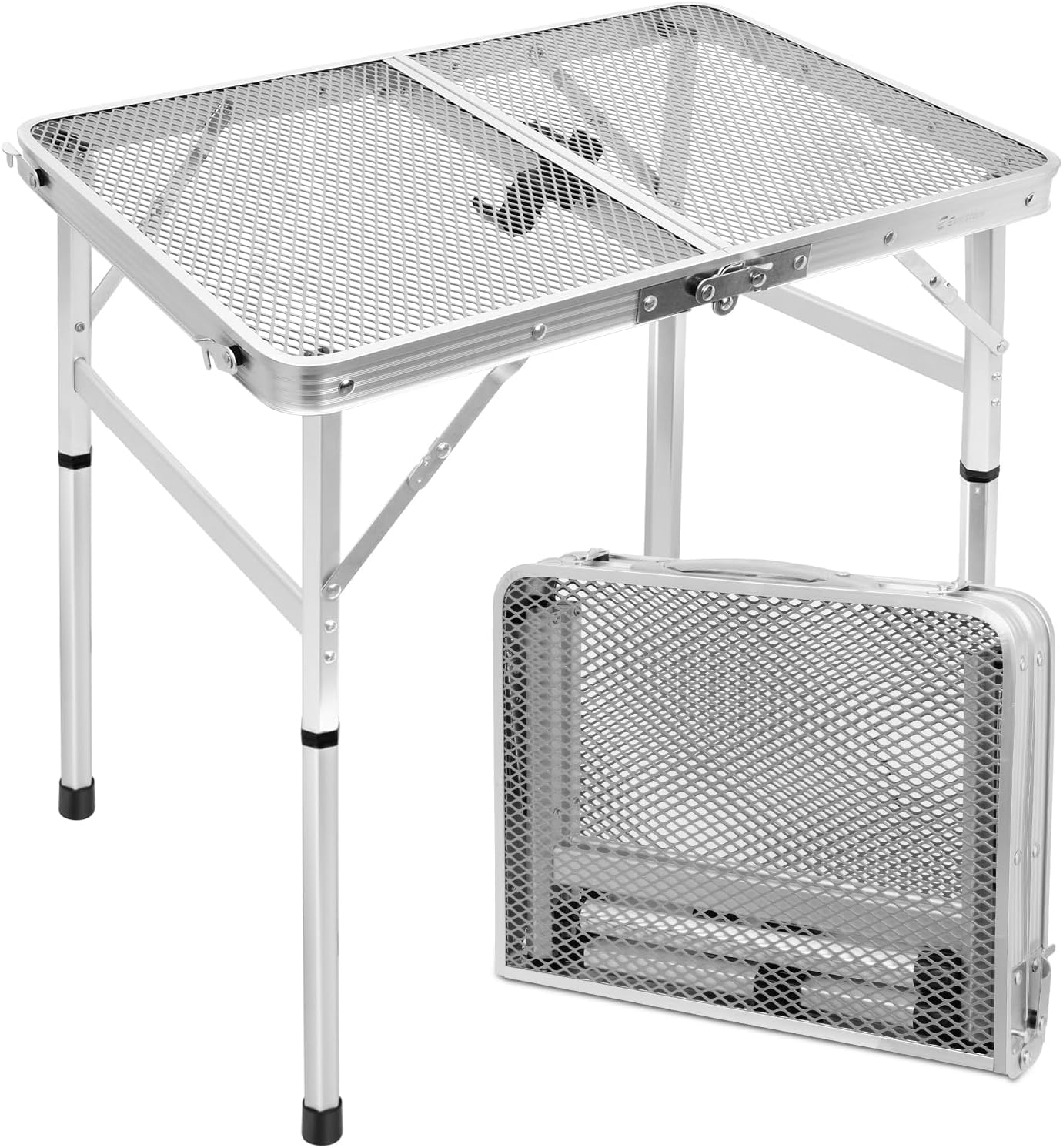 Klappbarer Campingtisch, Silbern 60 x 40 cm