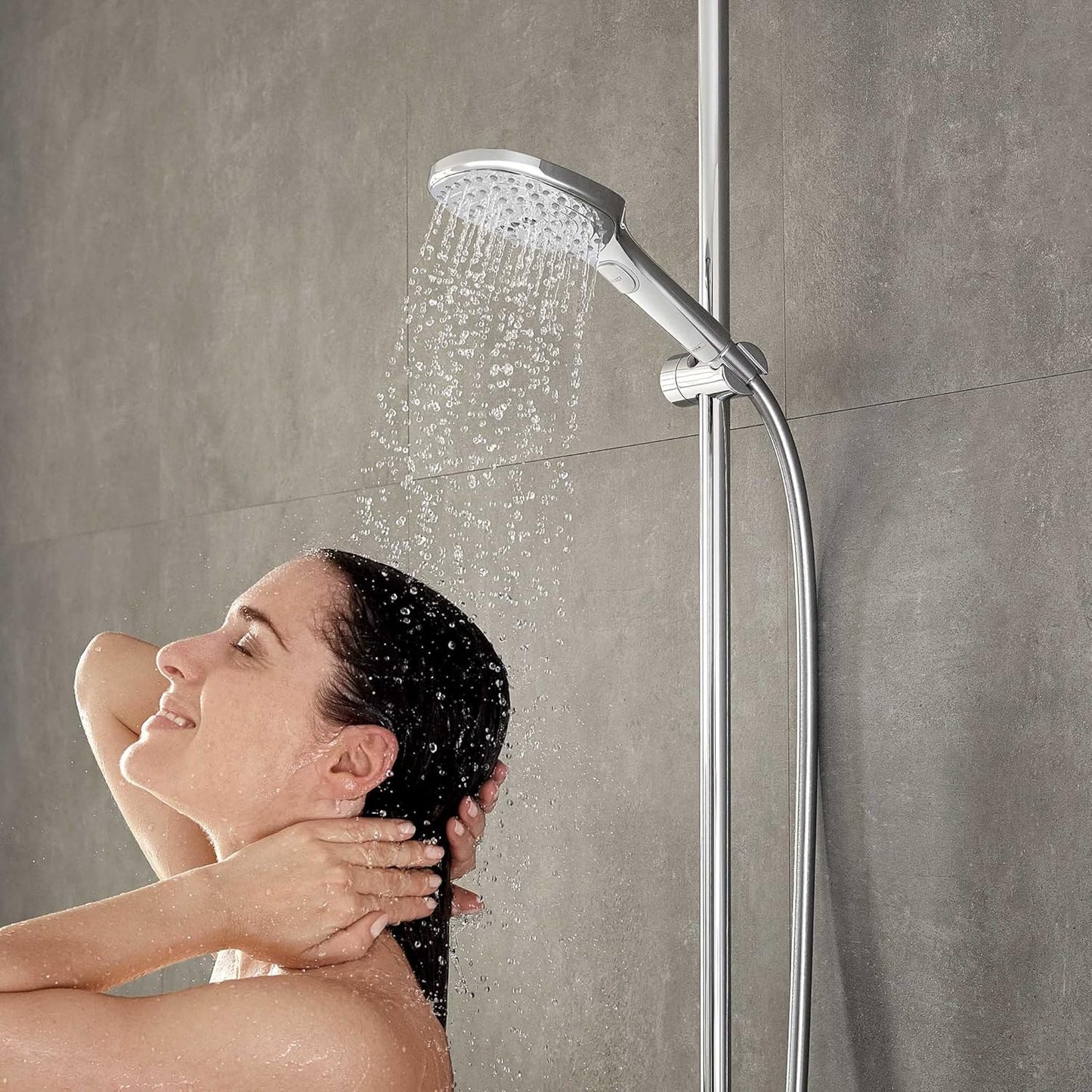 Raindance Select E Duschkopf mit EcoSmart (3 Strahlarten), Chrom 3 wassersparende Strahlarten