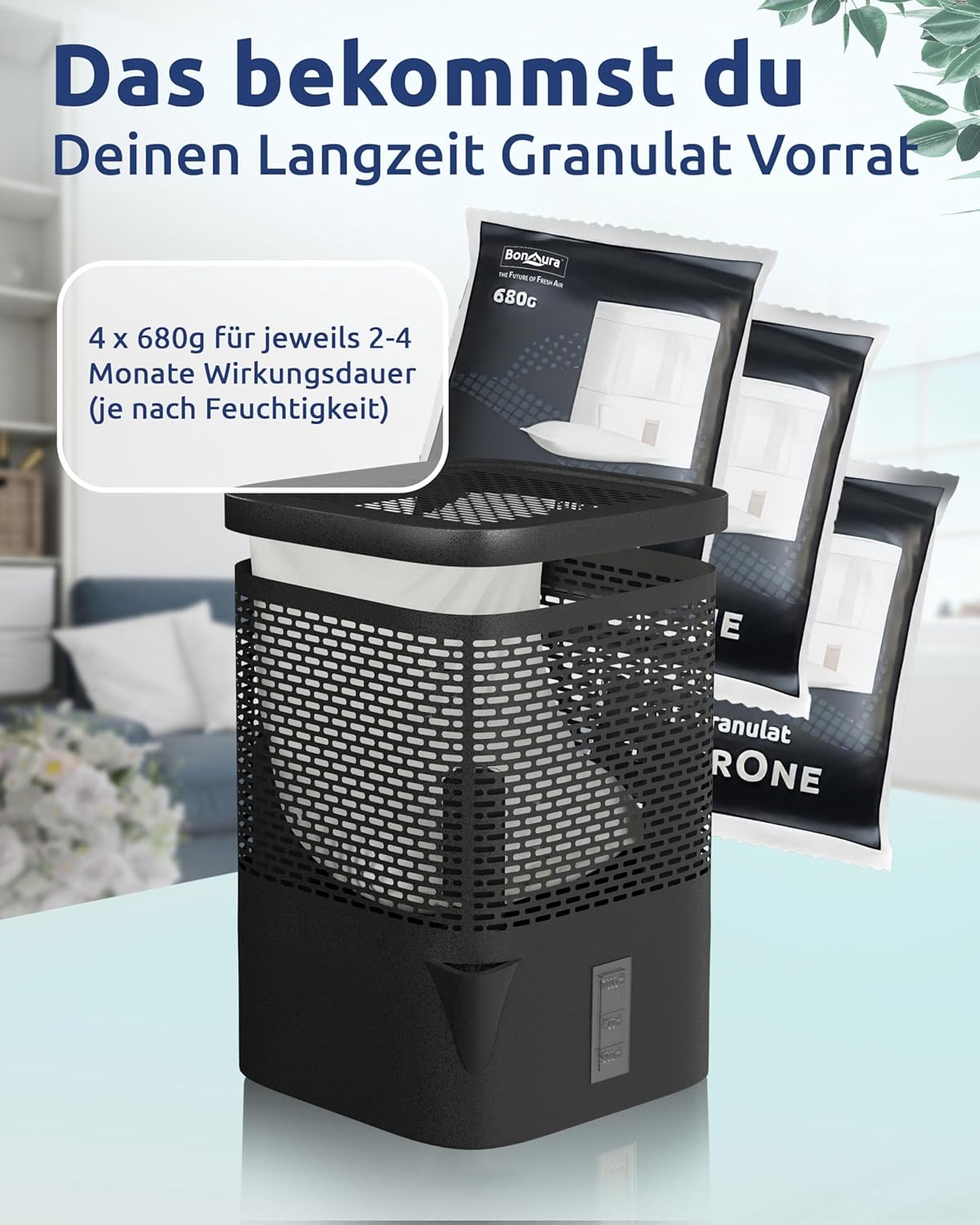 Luftentfeuchter Nachfüllpack-Set (4 x 680g Granulat), 4 X Granulat Nachfüller