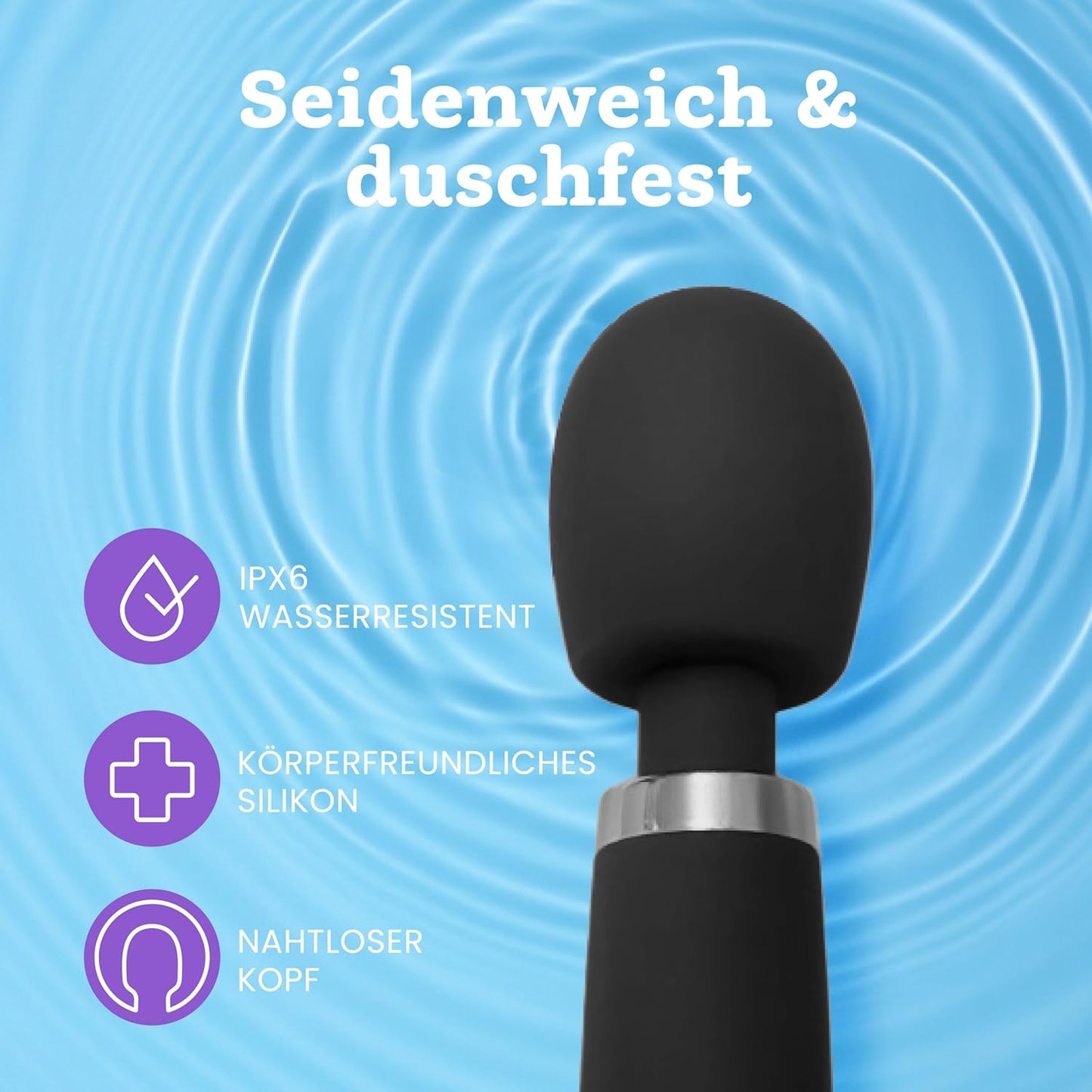Deluxe Vibrator mit 5 Vibrationsmodi, Tiefschwarz