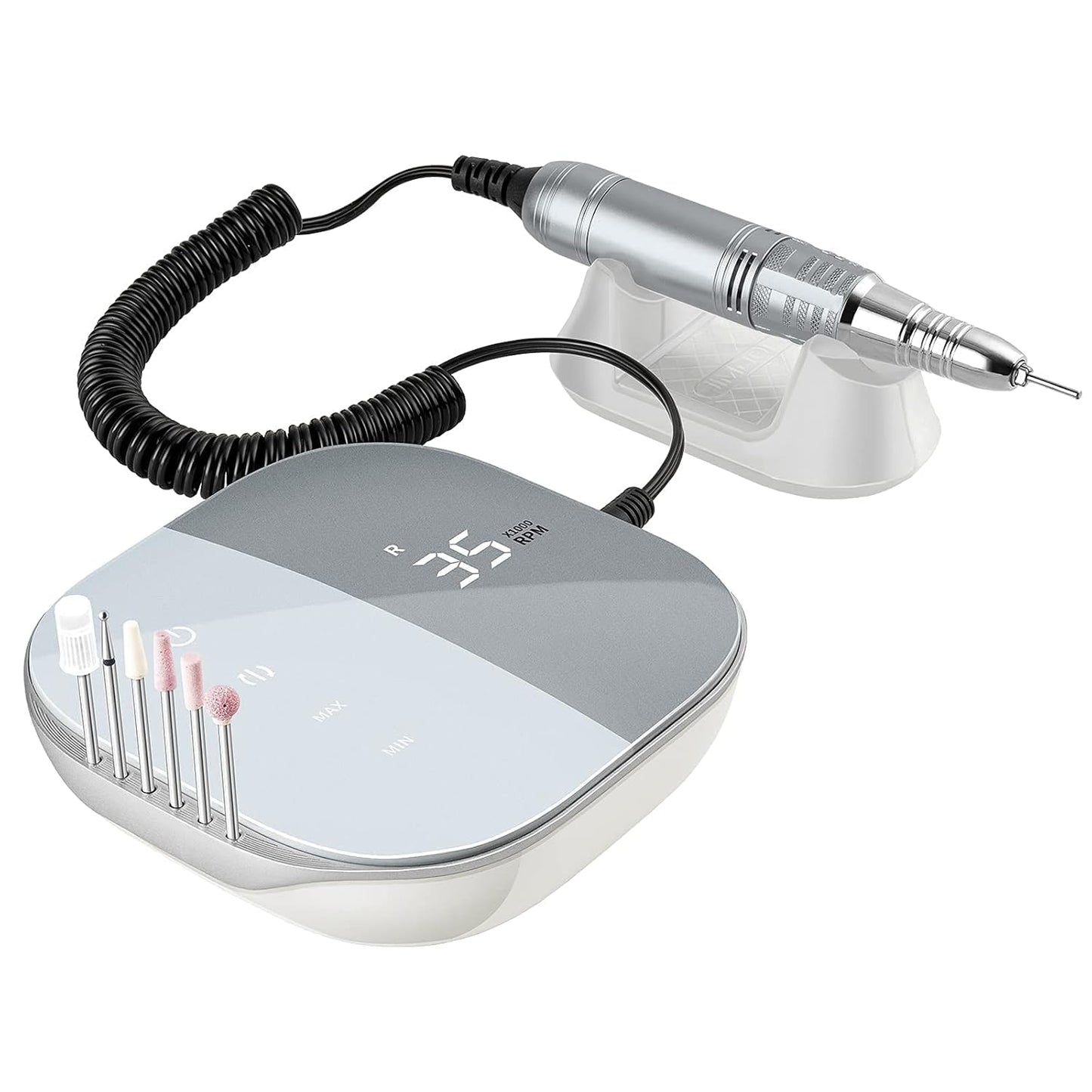 Elektrische Nagelfräser TouchPro Set (inkl. 6 Bits), Grau