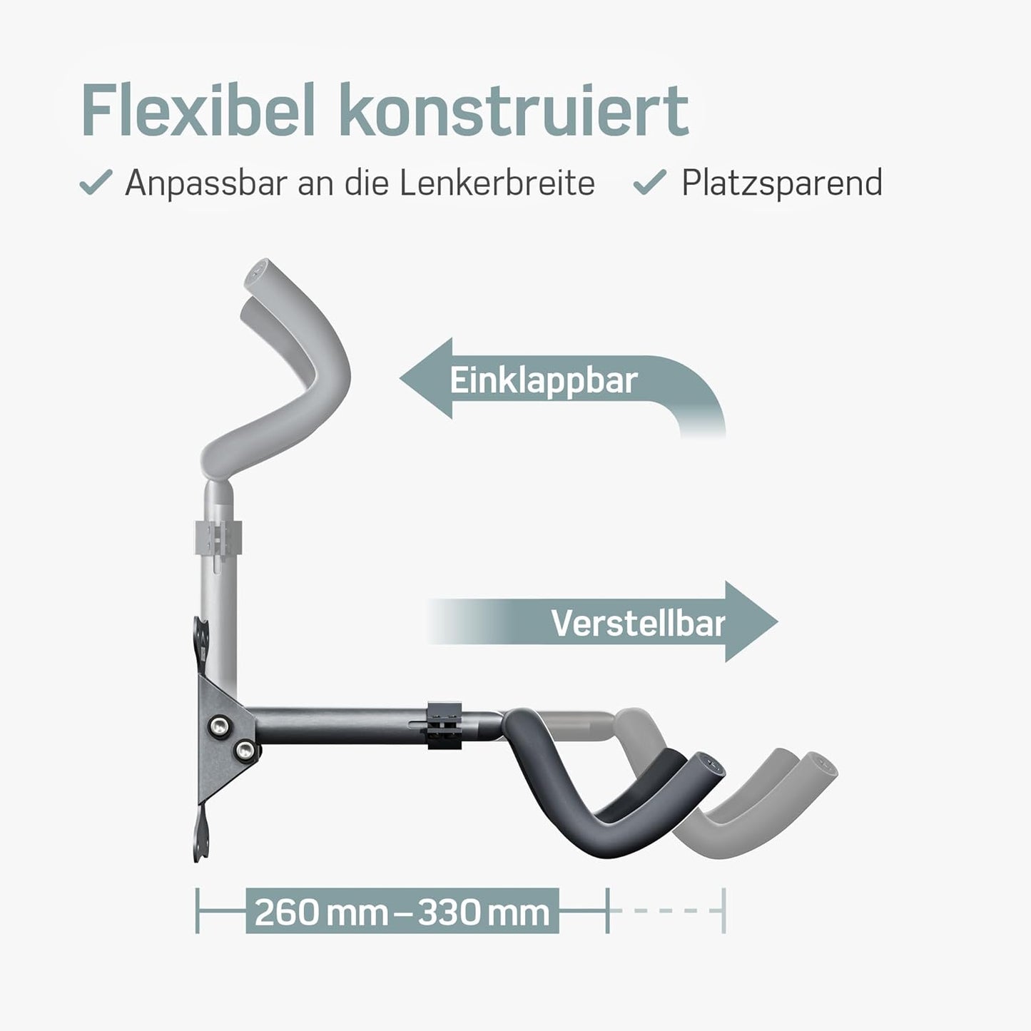 2er-Set klappbare Wandhalterung für Velo, 2er Set Grau