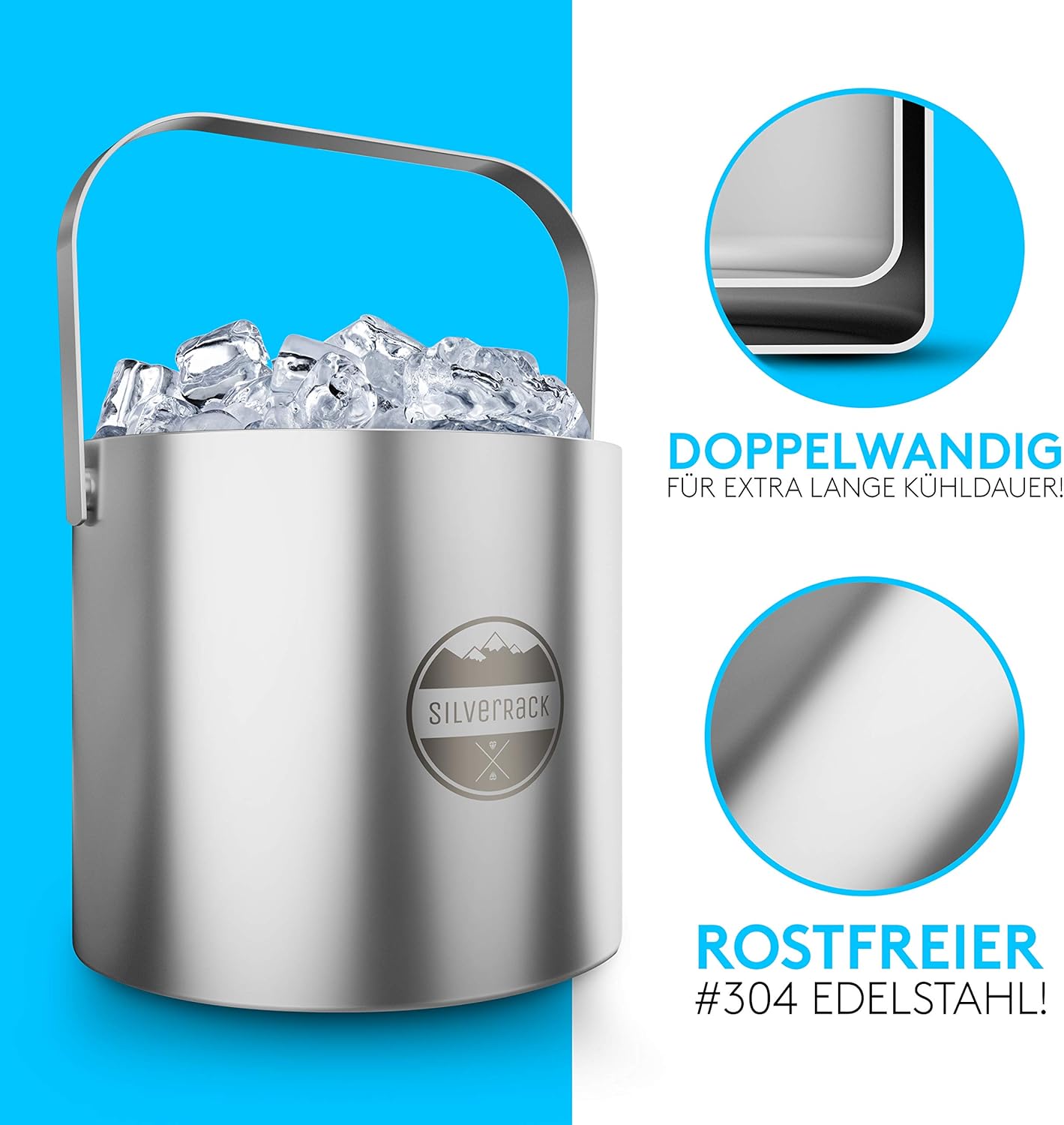 Eiswürfelbehälter mit Deckel und Zange, 1. Basic