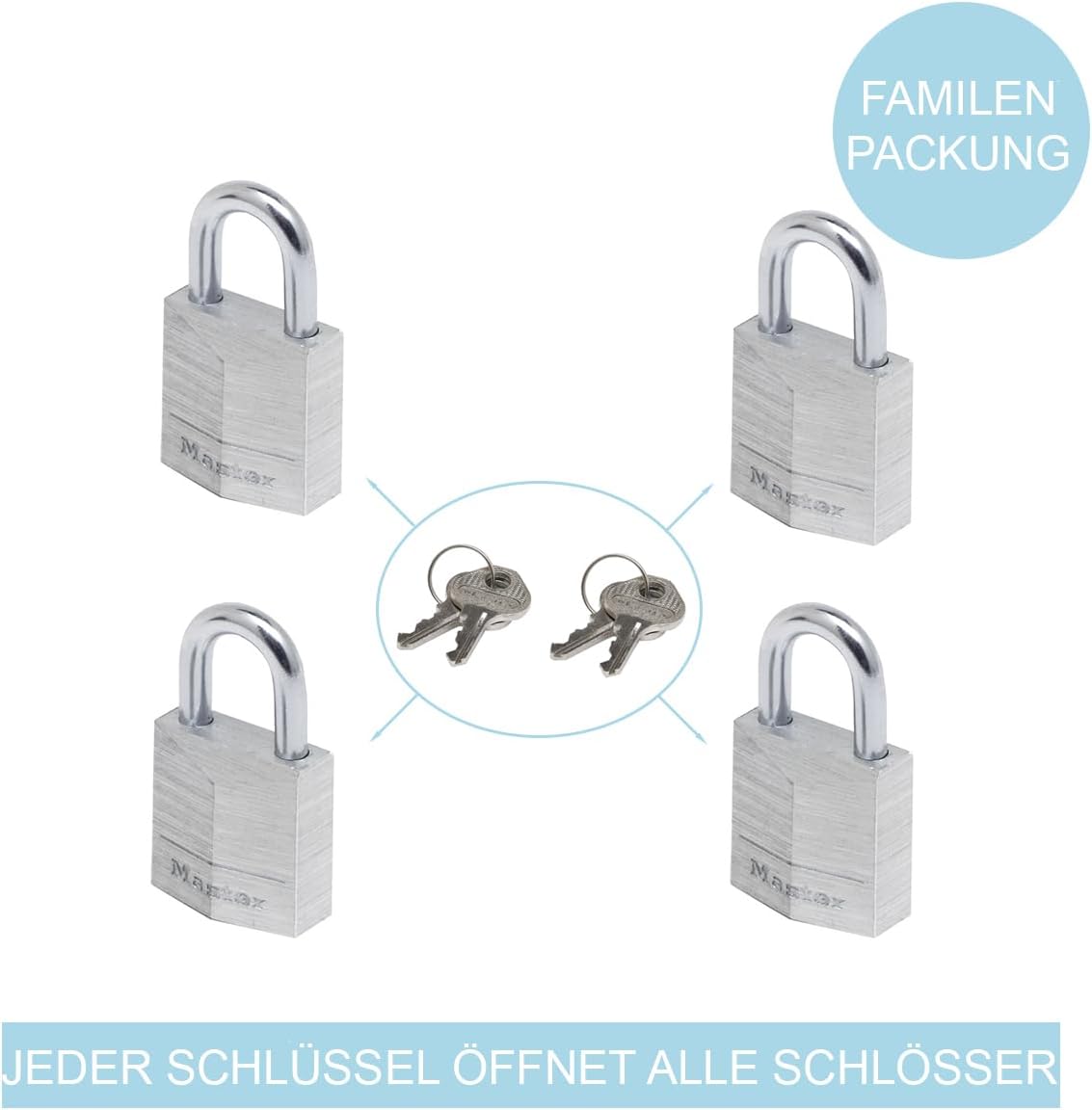 Vorhängeschlösser Set, Silber