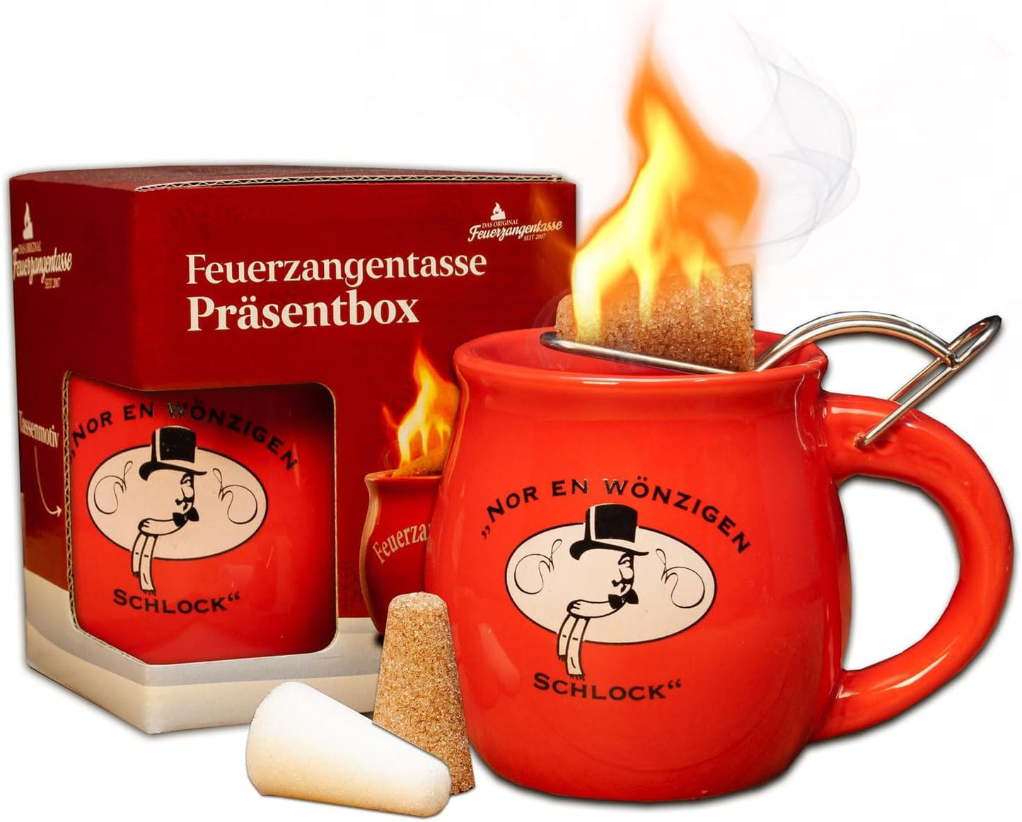 Feuerzangentasse Präsentbox, Rot / Rühmann Schlock