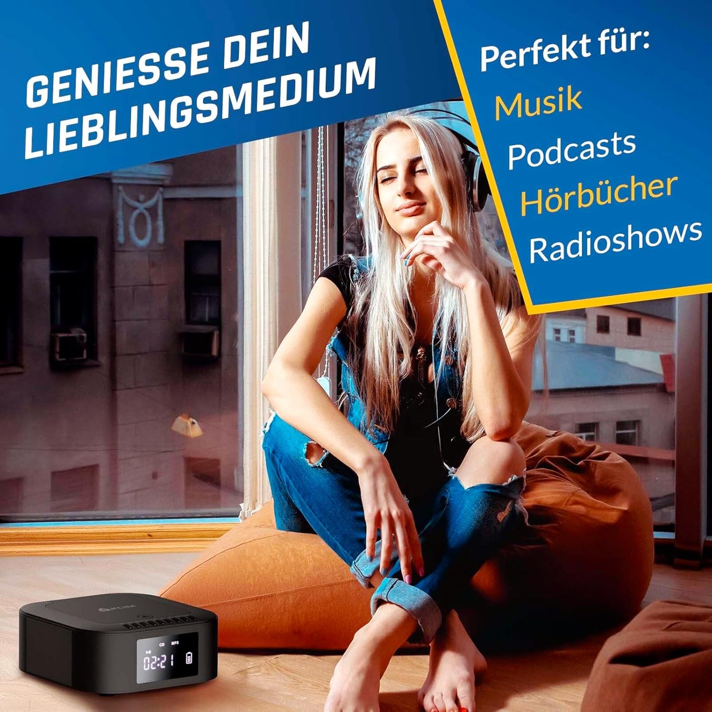 Boombox E1 mit CD-Player und Bluetooth
