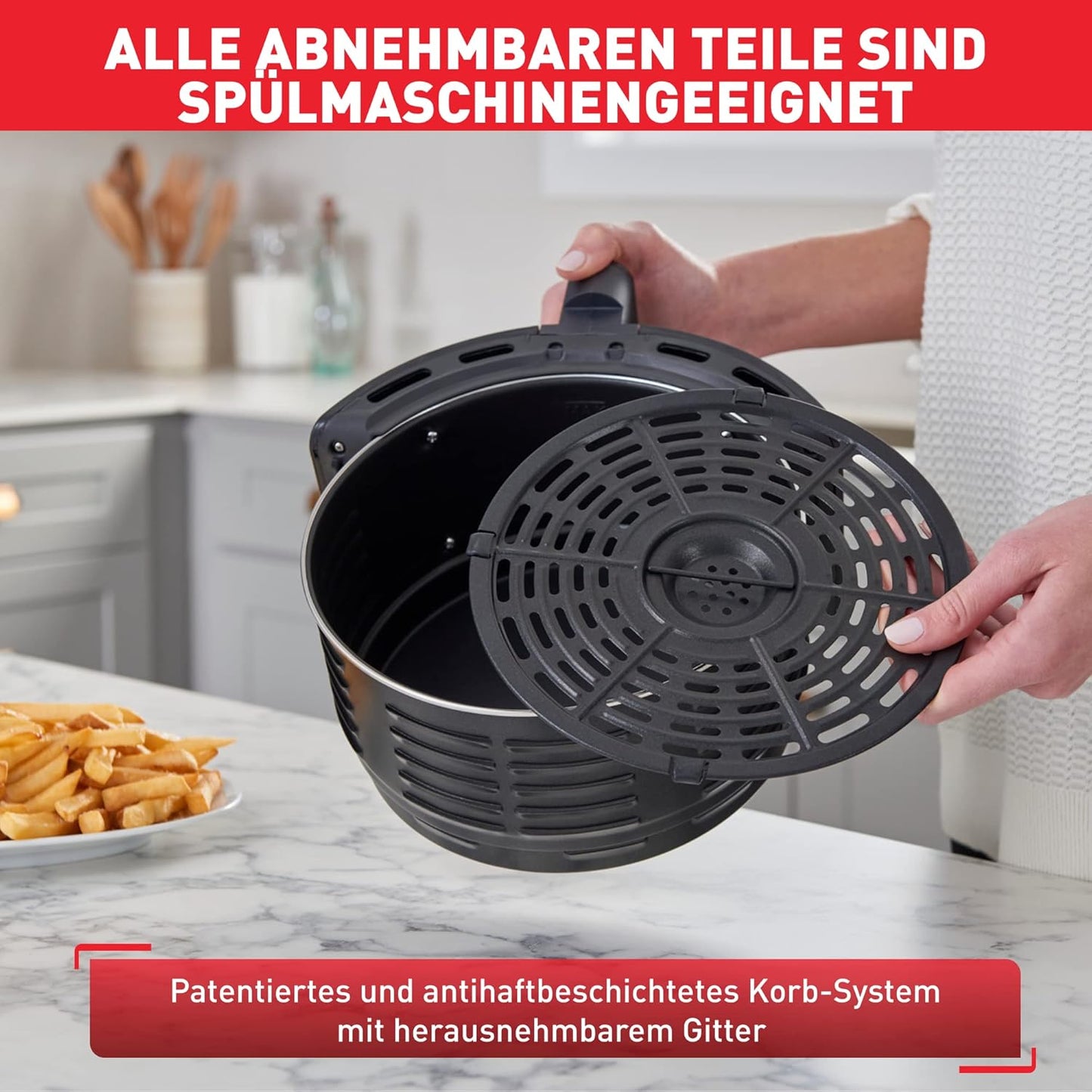 Heissluftfritteuse Easy Fry Deluxe XL, 4,2 L – Deluxe XL mit Display, Edelstahl