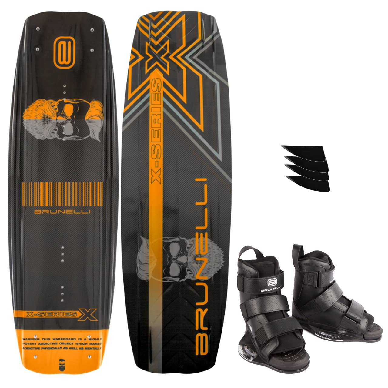 Carbon Wakeboard Set mit Bindungen, S/M (38-42)