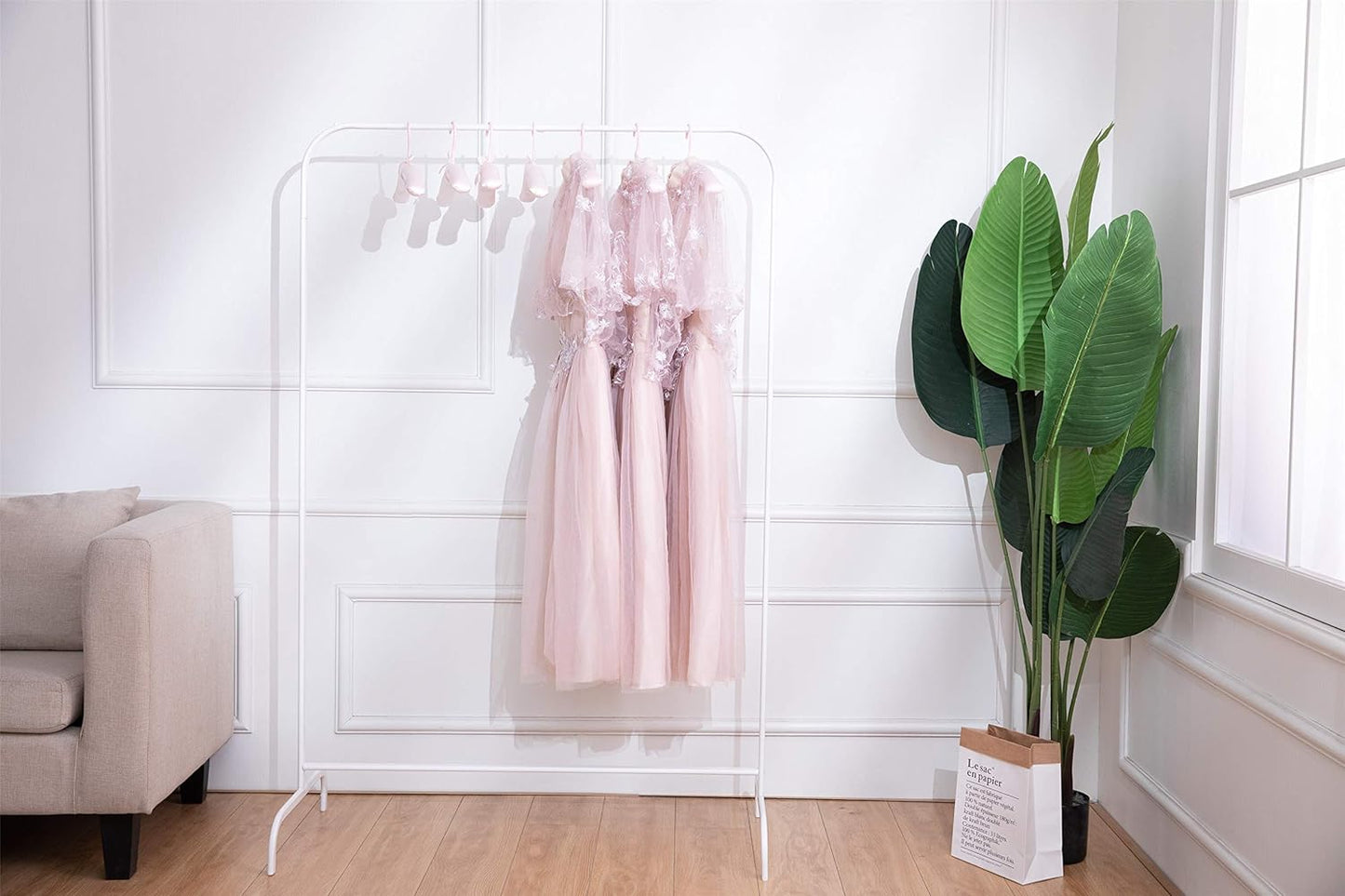 5er-Set Satin-Kleiderbügel, Pink 5