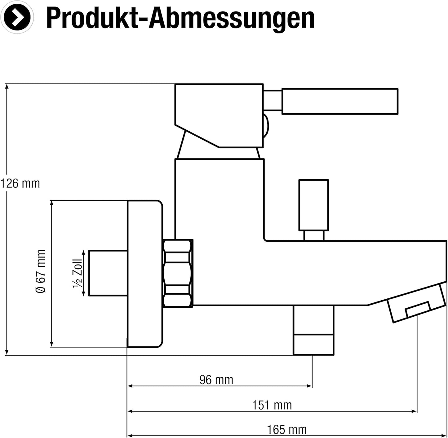 Einhebelmischer Lucera, Badearmatur