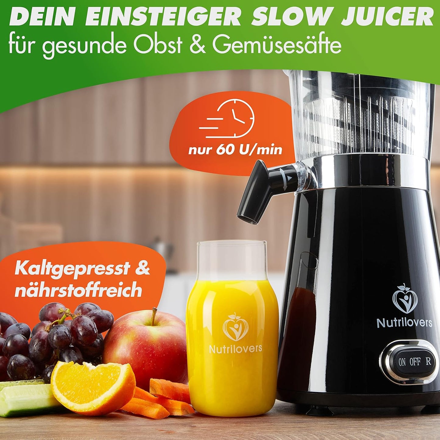 NUTRI-PRESS Entsafter, Black Pepper / Schwarzer Pfeffer