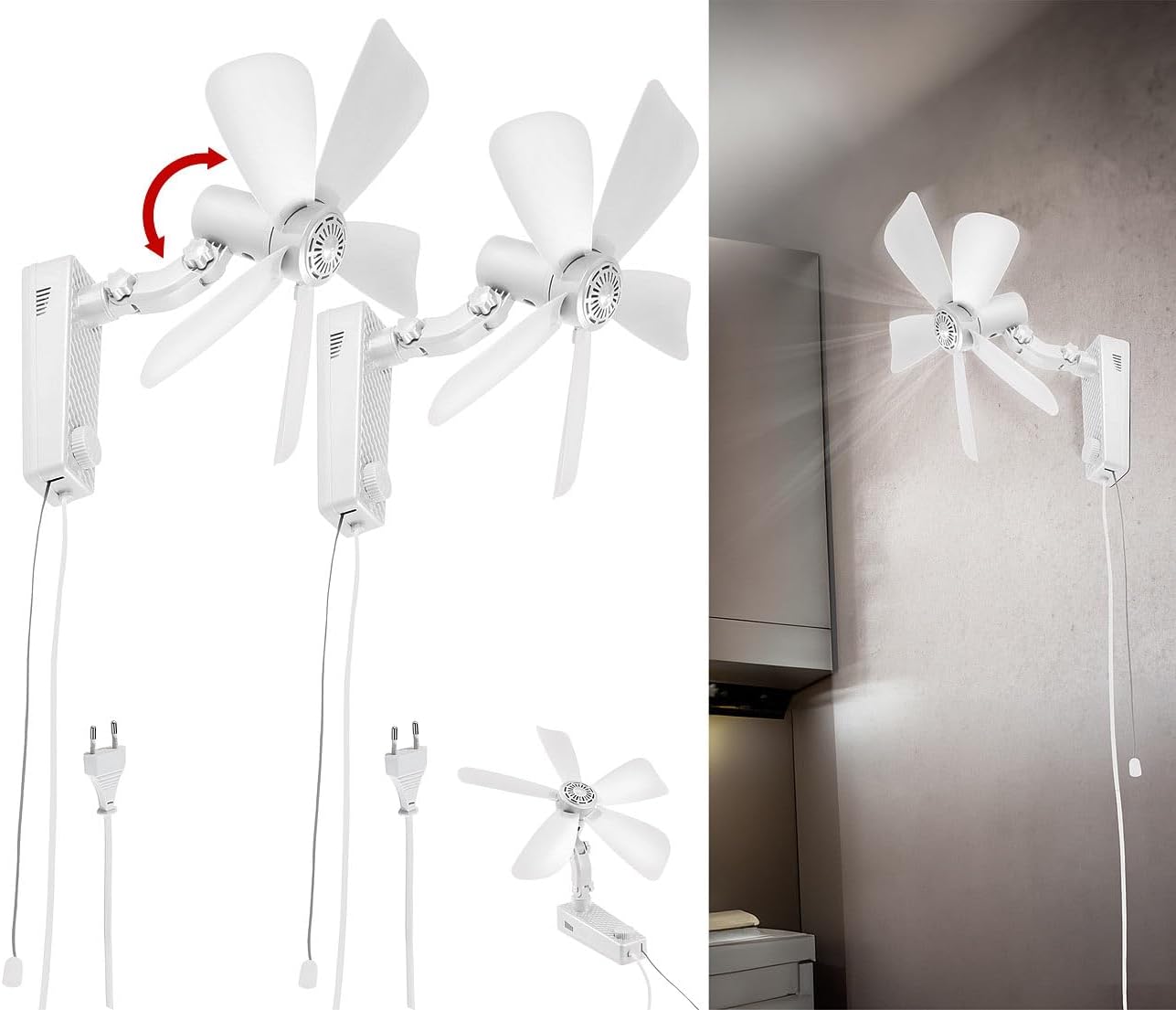 2er-Set Wand-Ventilator
