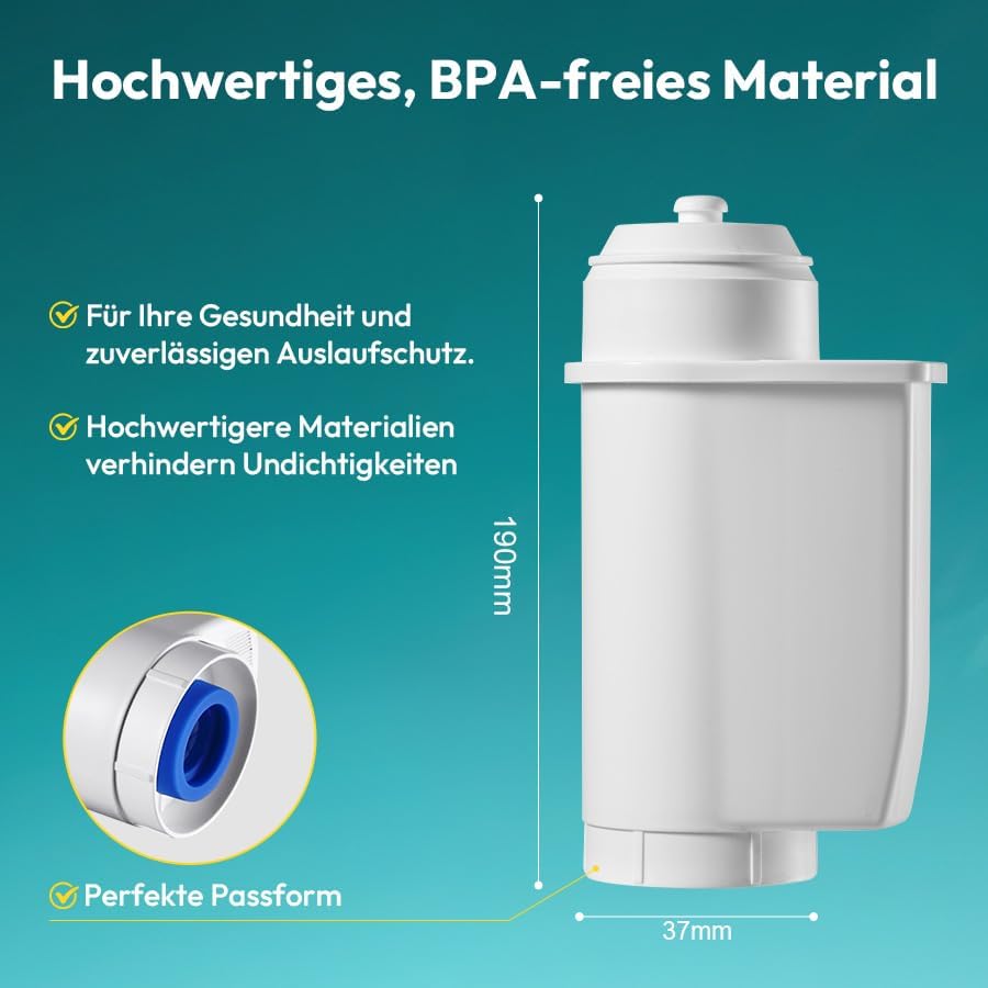 6-teiliges Ersatzwasserfilter Set für Brita EQ-Serie