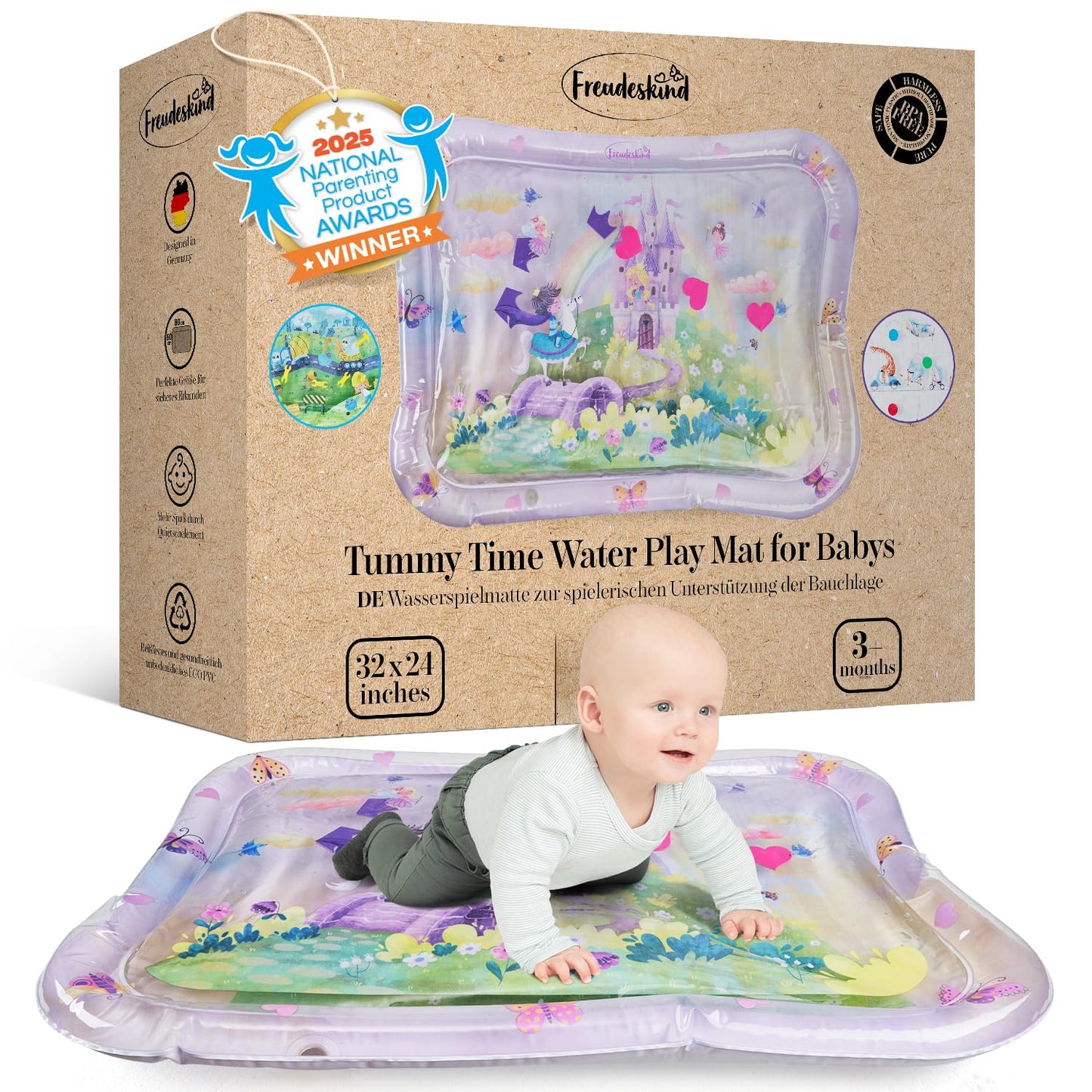 TummyTime Wasserspielmatte XXL Märchenschloss, Märchenschloss (Lavendelrosa)