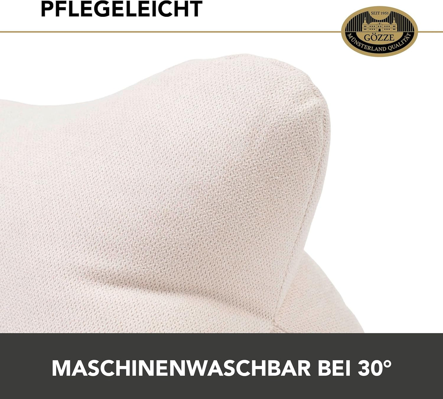 Kuscheliges Lesekissen Darco, Creme