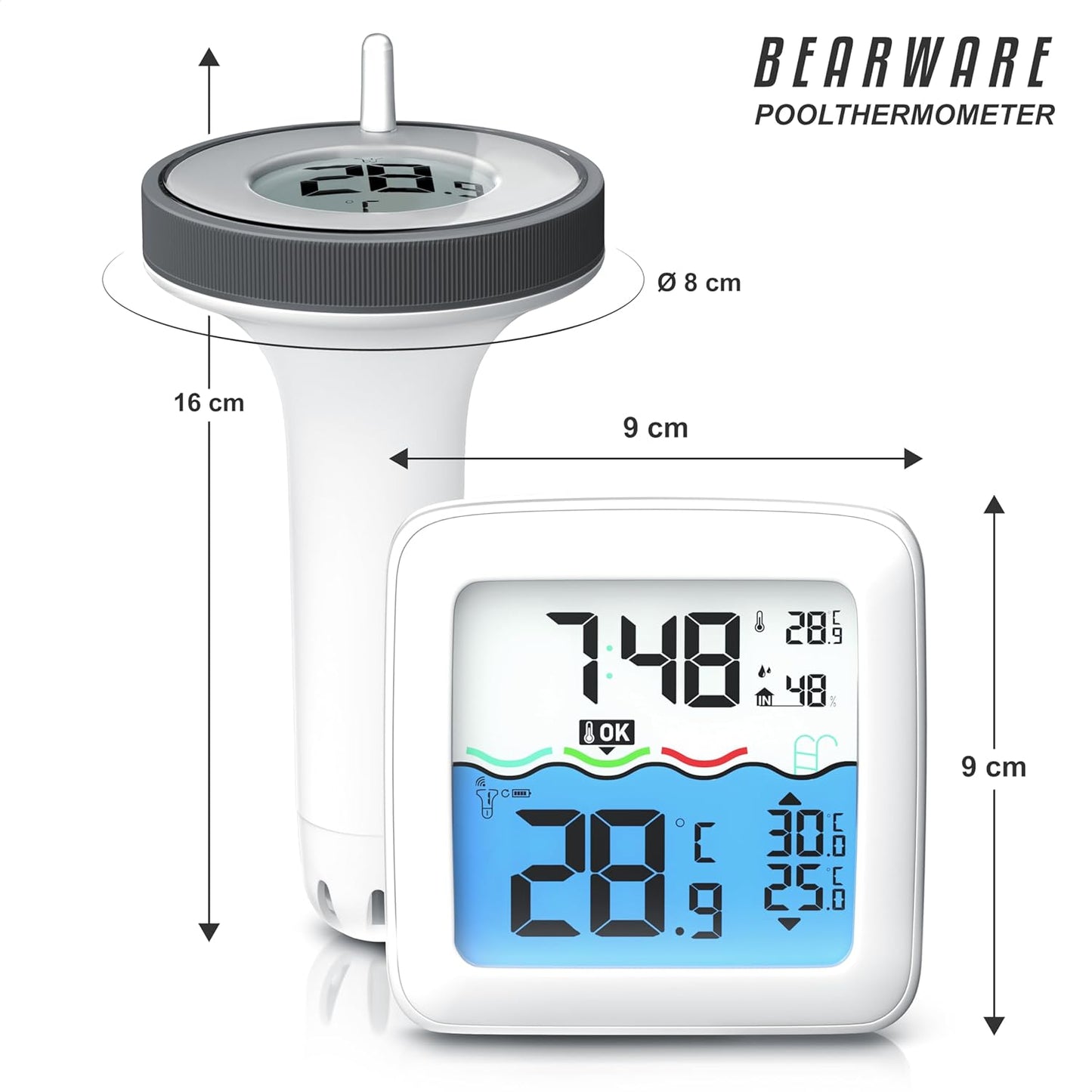 Poolthermometer mit Basisstation