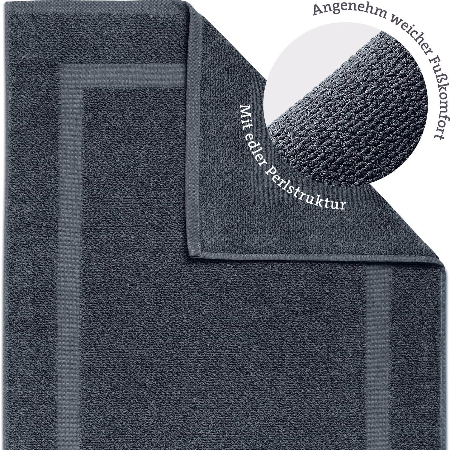 2er-Pack Badvorleger, 50 x 80 cm (Rechteckig) 2er Pack Anthrazit