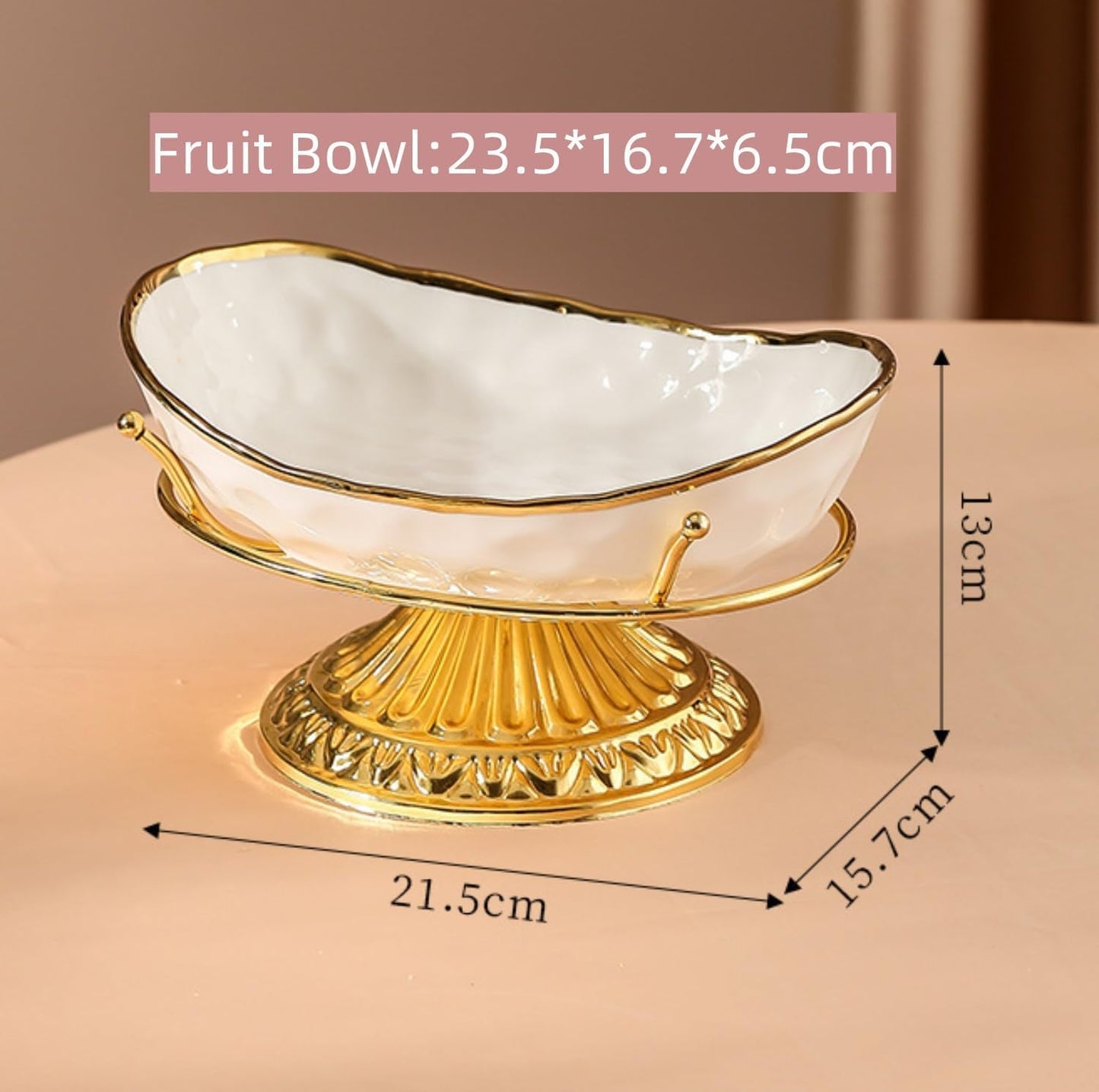 Obstschale mit Ständer, Gold