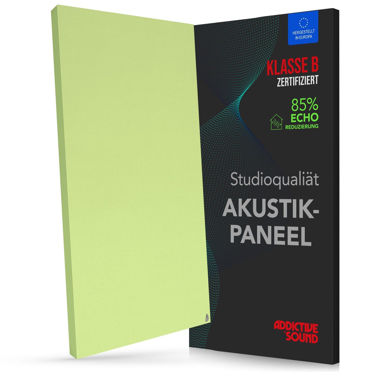 Schallabsorber Wandpaneel mit Akustikwolle, 100x50x6 cm Lime