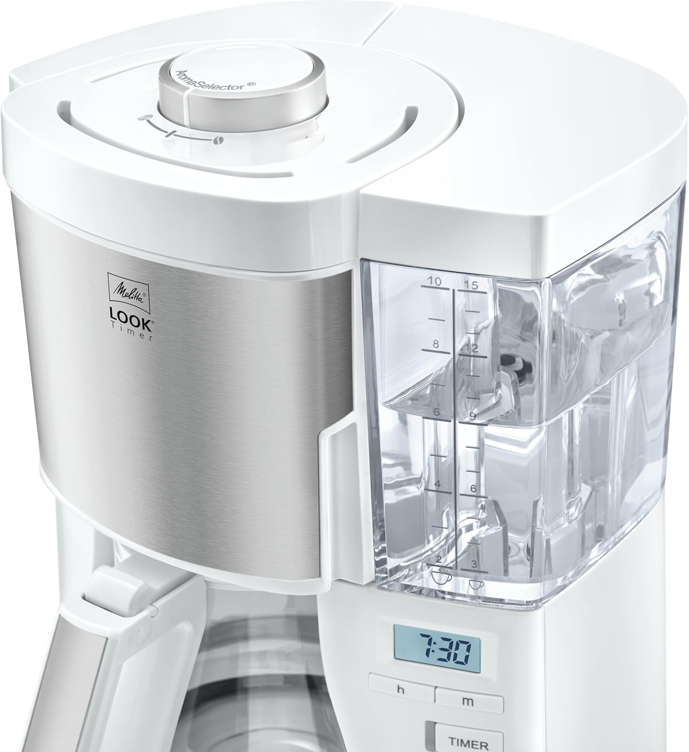Look V Perfection 1025-05 Filterkaffeemaschine mit Tropfstopp, Weiss, mit Glaskanne, Single