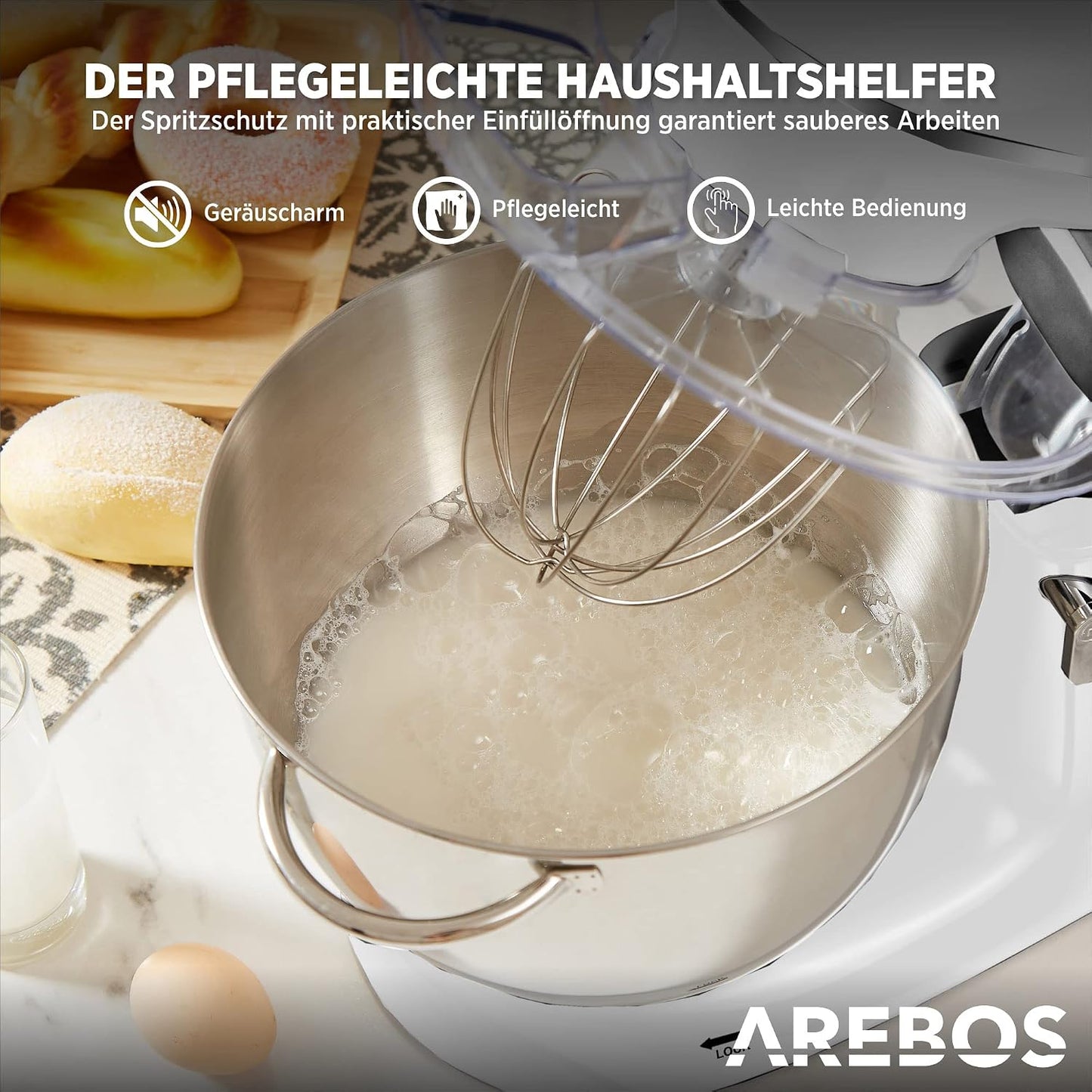 Küchenmaschine mit Rührschüssel, Weiss
