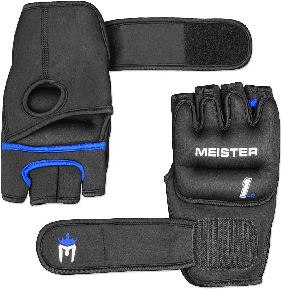 Gewichtshandschuhe, Schwarz/Blau 1 lb Handschuhe (insgesamt 2 lb)
