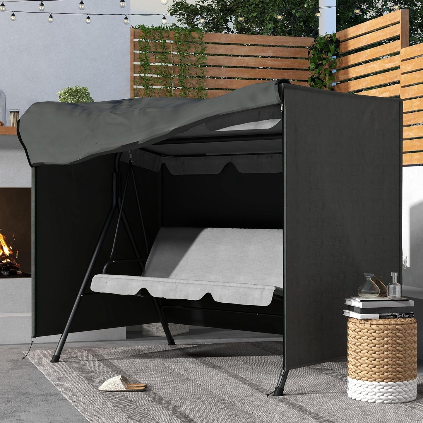 Schutzhülle für Hollywoodschaukel, 205L x 124B x 164H cm Dunkelgrau