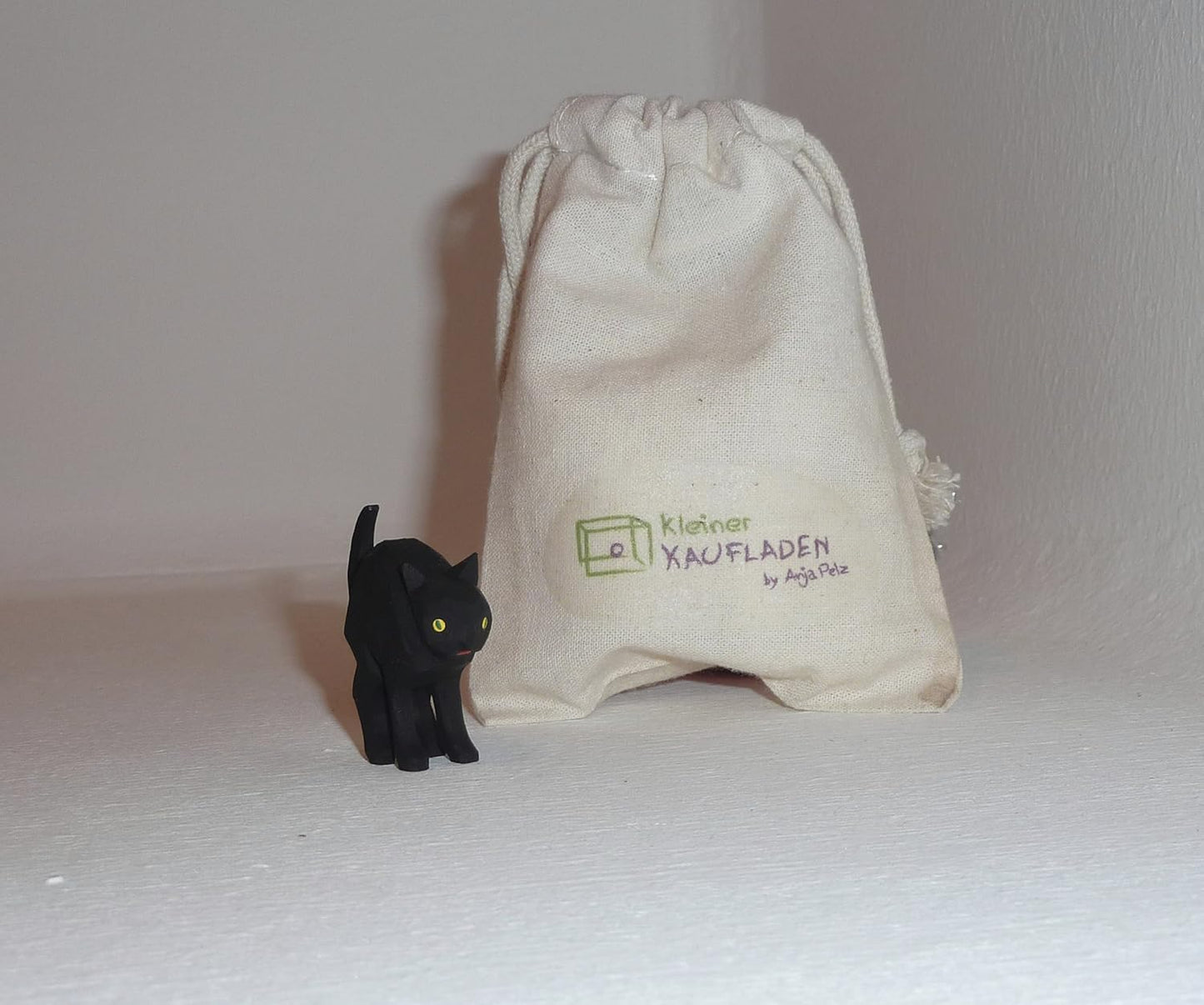 Krippenfigur Katze mit Buckel