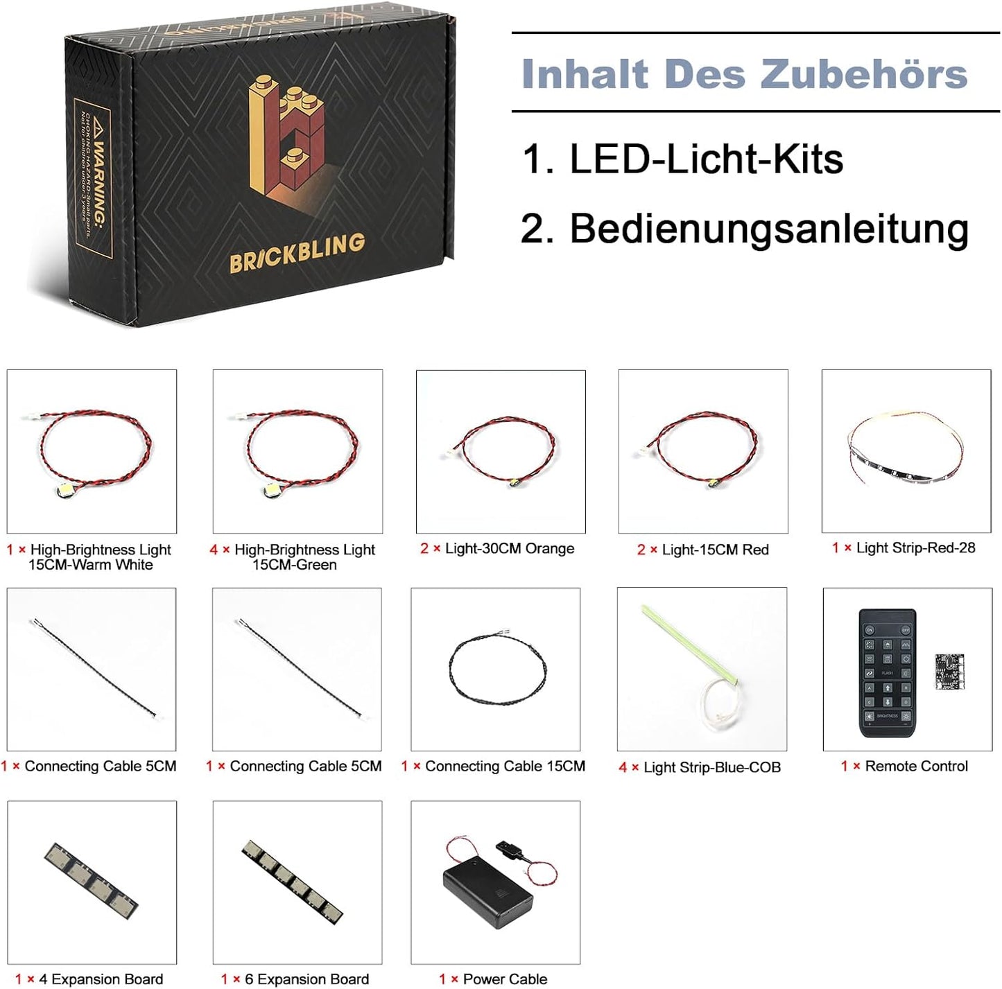 Beleuchtungs-Set für Mario Kart 72037 mit Fernbedienung, 72037 Mario Standard Kart Fernbedienung