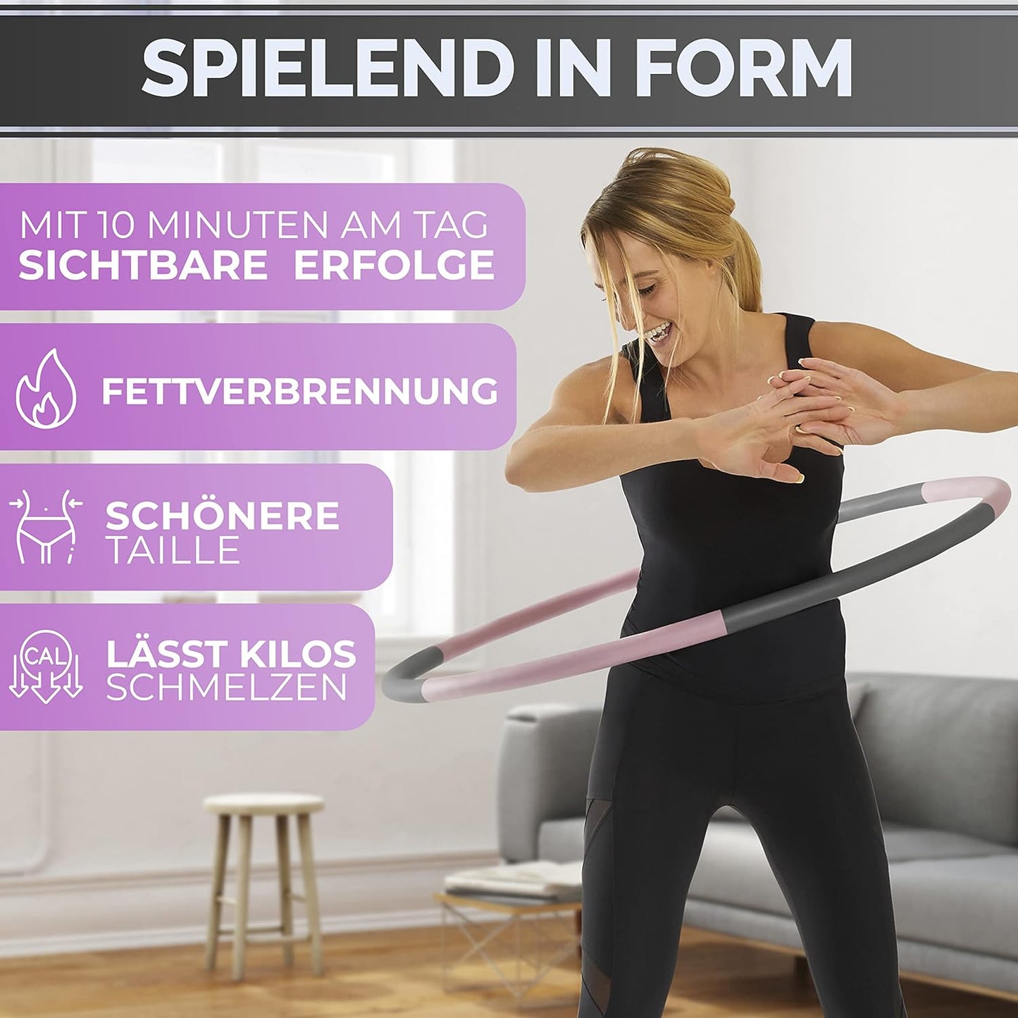 Hula Hoop Reifen für Erwachsene mit 90 cm Durchmesser