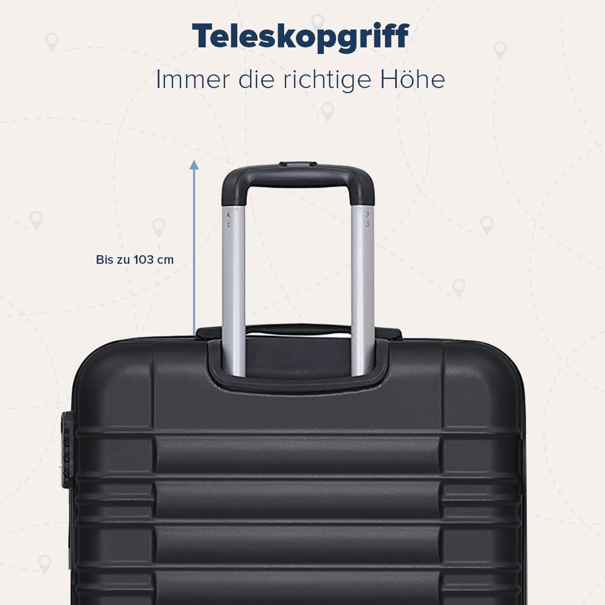 2-teiliges Kofferset, Small + Large Schwarz