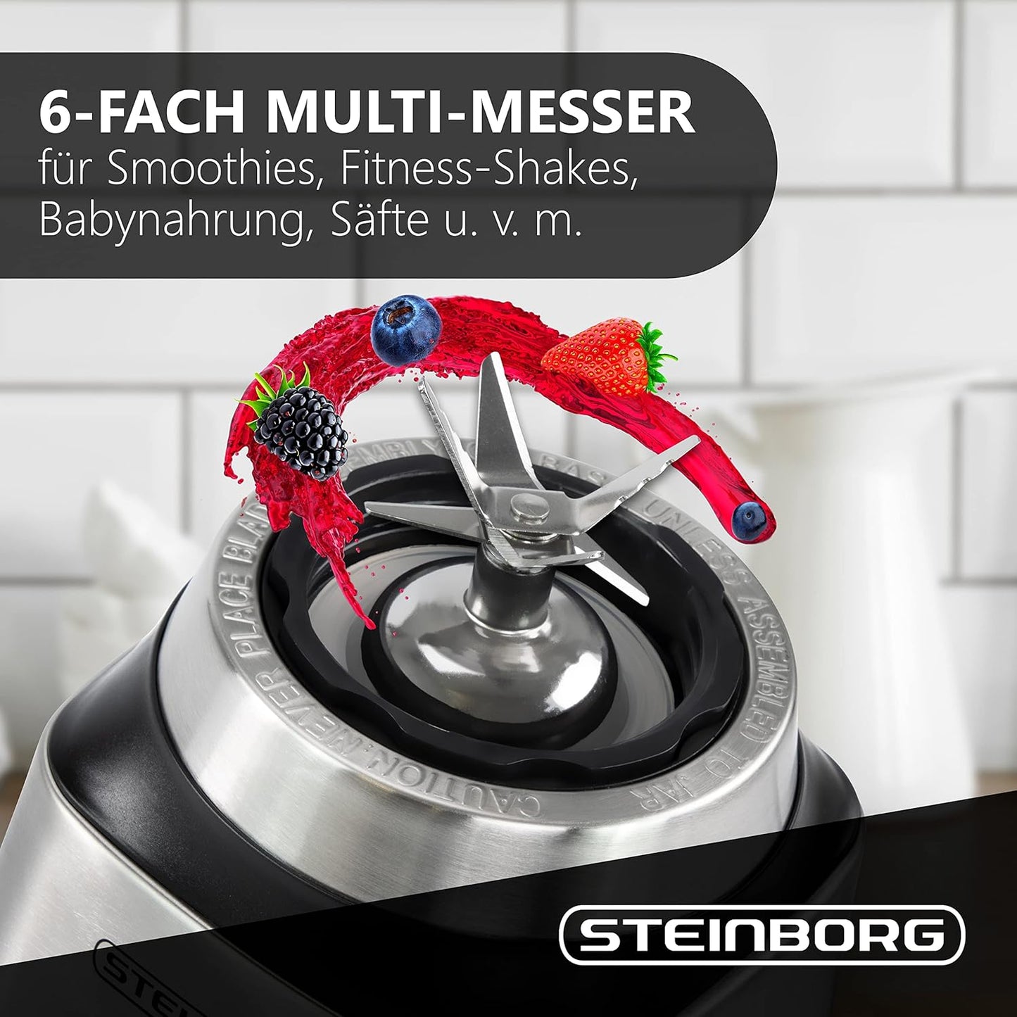 Standmixer 800W mit Glasbehälter & Pulsfunktion