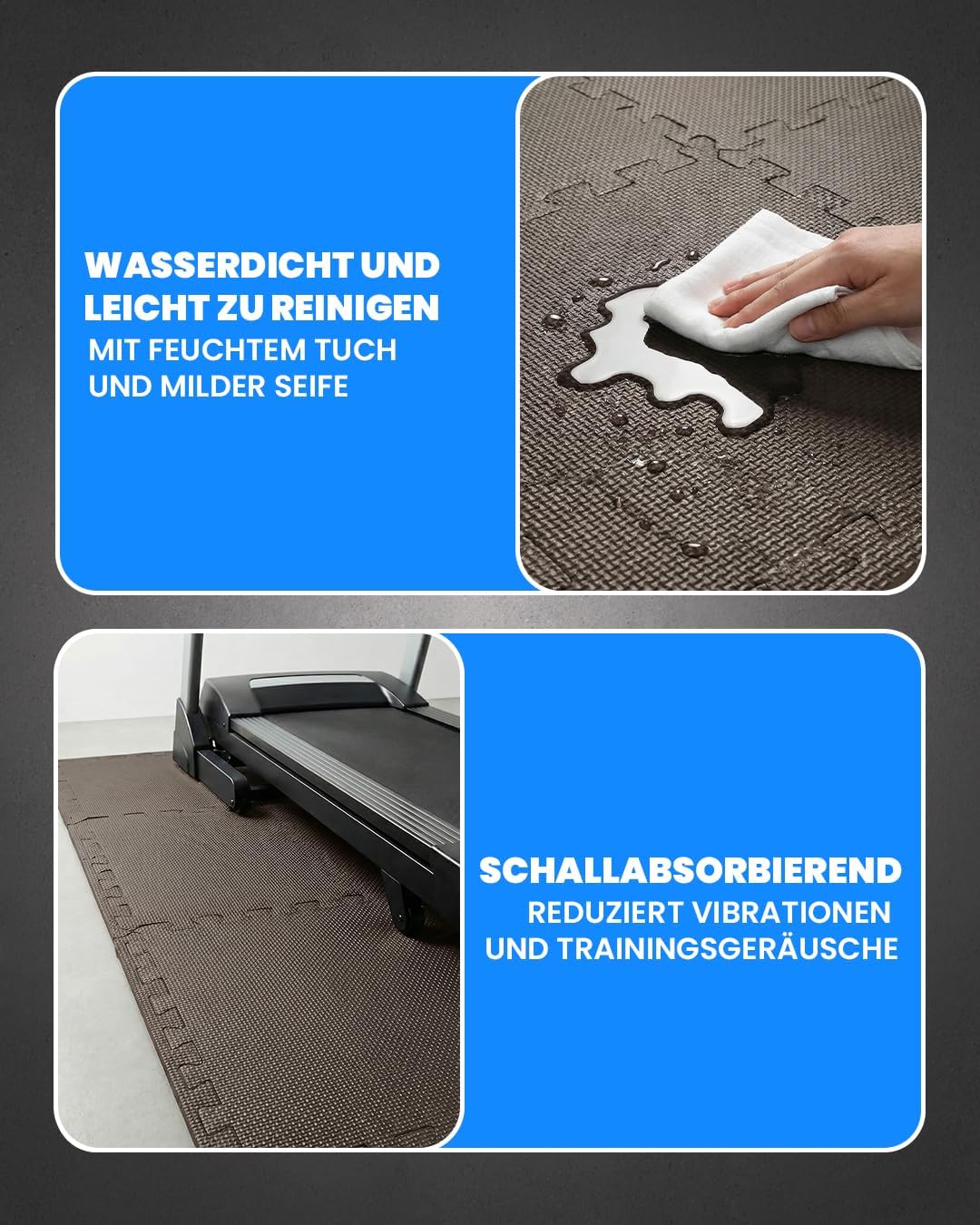 Puzzlematten-Set für Fitnessräume, #11 Braun 30 x 30 x 1 cm