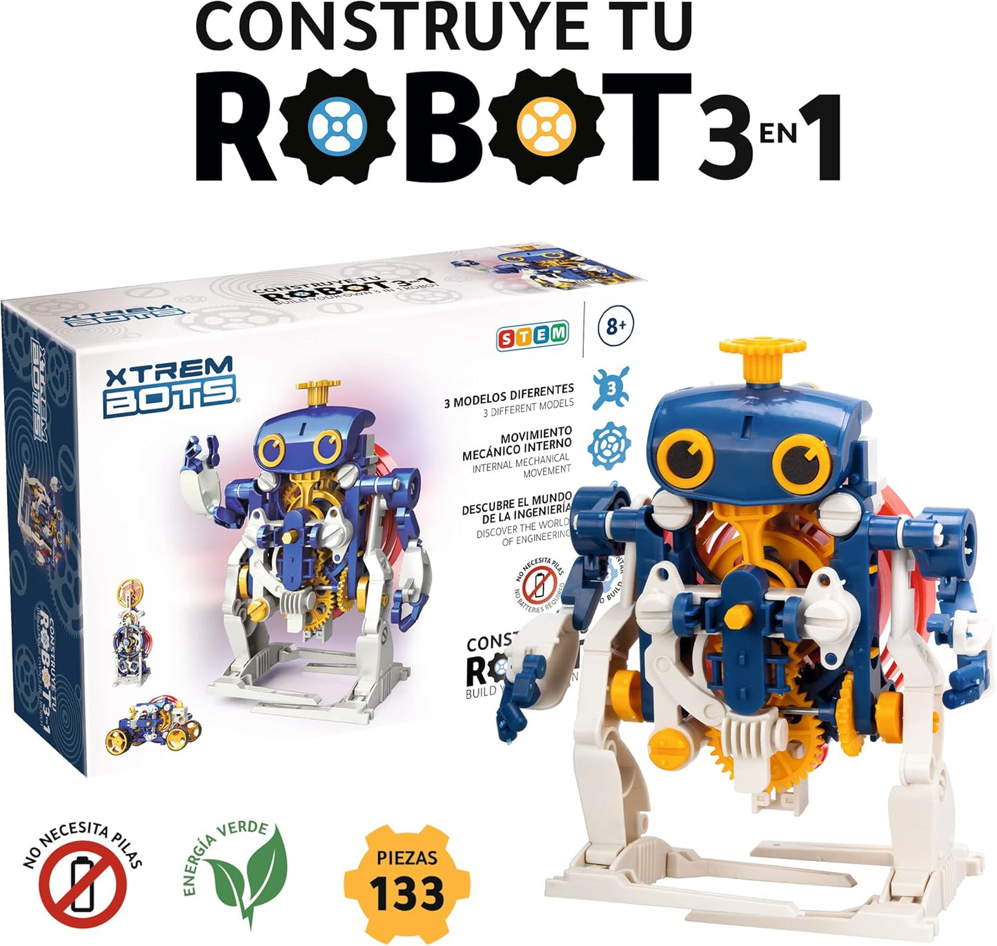 3-in-1 Lernroboter-Set für Kinder ab 8 Jahren, 3-in-1
