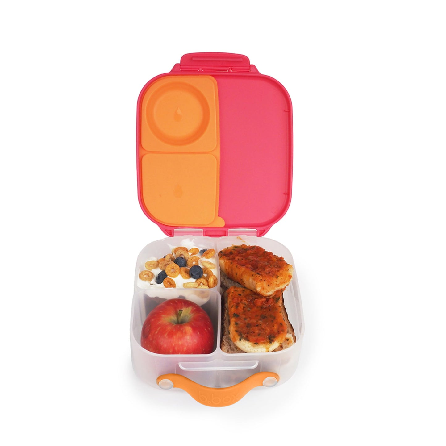 Mini Brotdose für Kinder mit Fächern (3-teilig), Erdbeershake