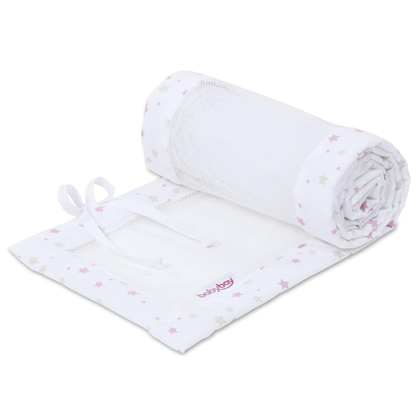 Nestchen Bettumrandung für Beistellbett, Weiss Sternemix Sand/Beere ; für Modell Maxi, Boxspring, Comfort Plus