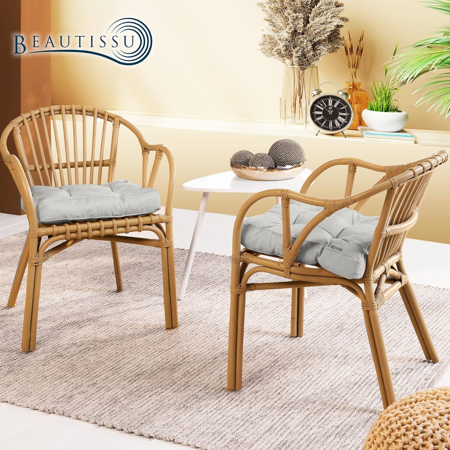 2er-Set Lounge-Auflagen-Set, Hellgrau 2er Set (40x40 & 50x40)