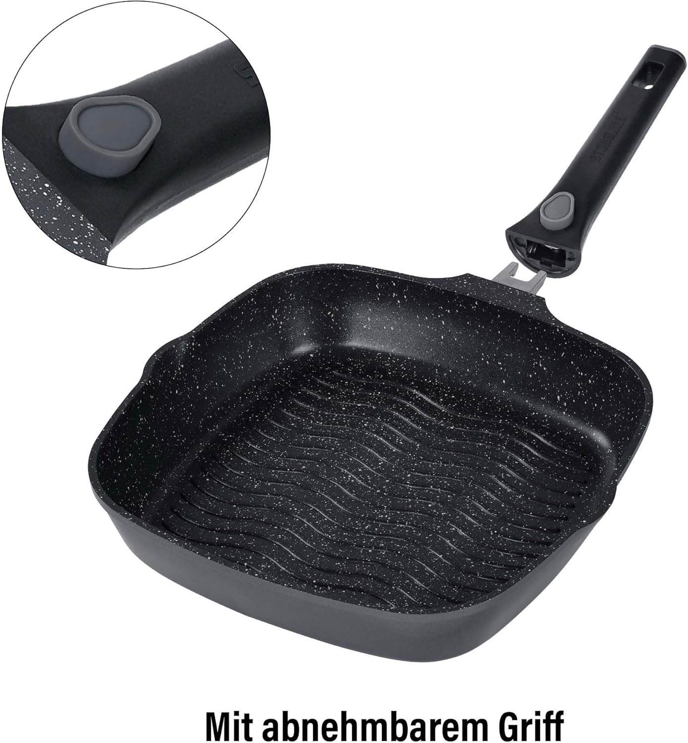 Grillpfanne mit abnehmbarem Griff