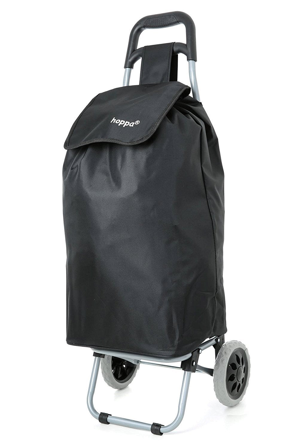 Leichter Einkaufstrolley mit strapazierfähigen Rädern, Schwarz / Tageslicht