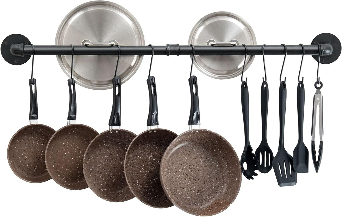 Küchen-Hängeleiste für Töpfe und Küchen-Utensilien, Schwarz