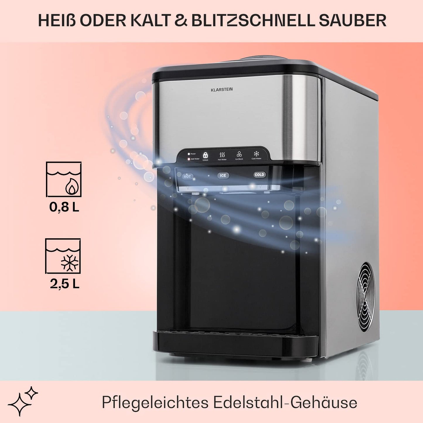 Eiswürfelmaschine, Edelstahl