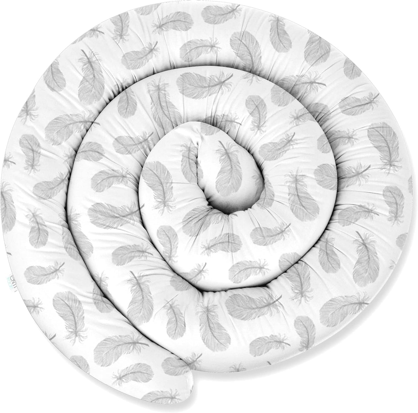 Bettschlange graue Federn für Allergiker, 300 cm, 19 – Weiss – Graue Federn, 300 cm